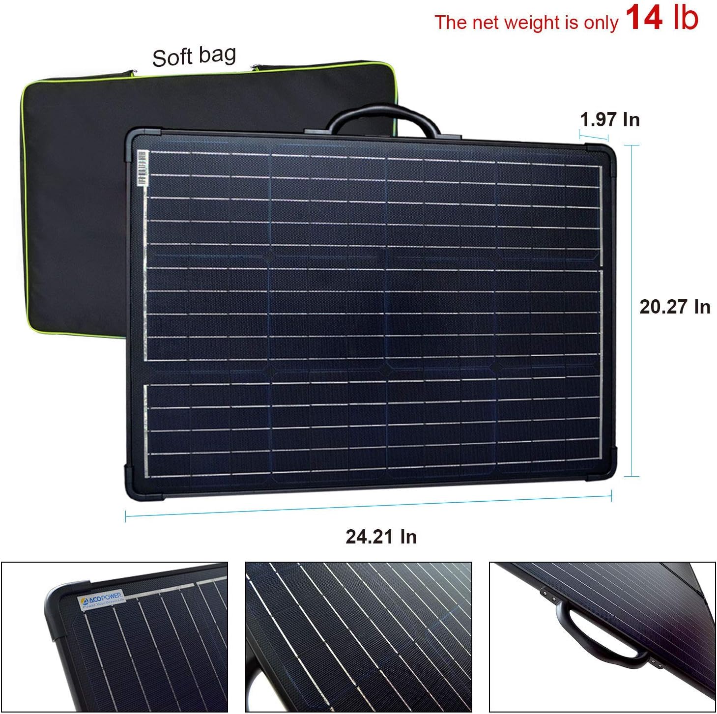 120W Lightweight Portable Solar Panel Kit with 20A 12/24V PWM Waterproof Charge Controller