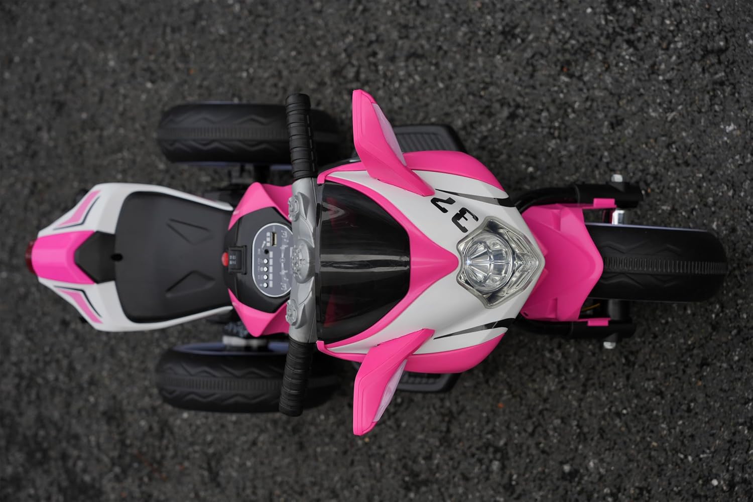 Ride on Motorcycle, Rechargeable Ride on Toys, Tamco Motorcycle for Kids 3 to 4 Years Boys Girls with Foot Pedal Starter, Music/Lights/Lighting Wheels (Pink)