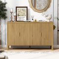 Virubi 58' Fluted Sideboard Buffet Cabinet with Storage,Doors and Adjustable Shelves,Wood Modern Modern Sideboard for Living Room,Kitchen,Entryway,Natural Wood