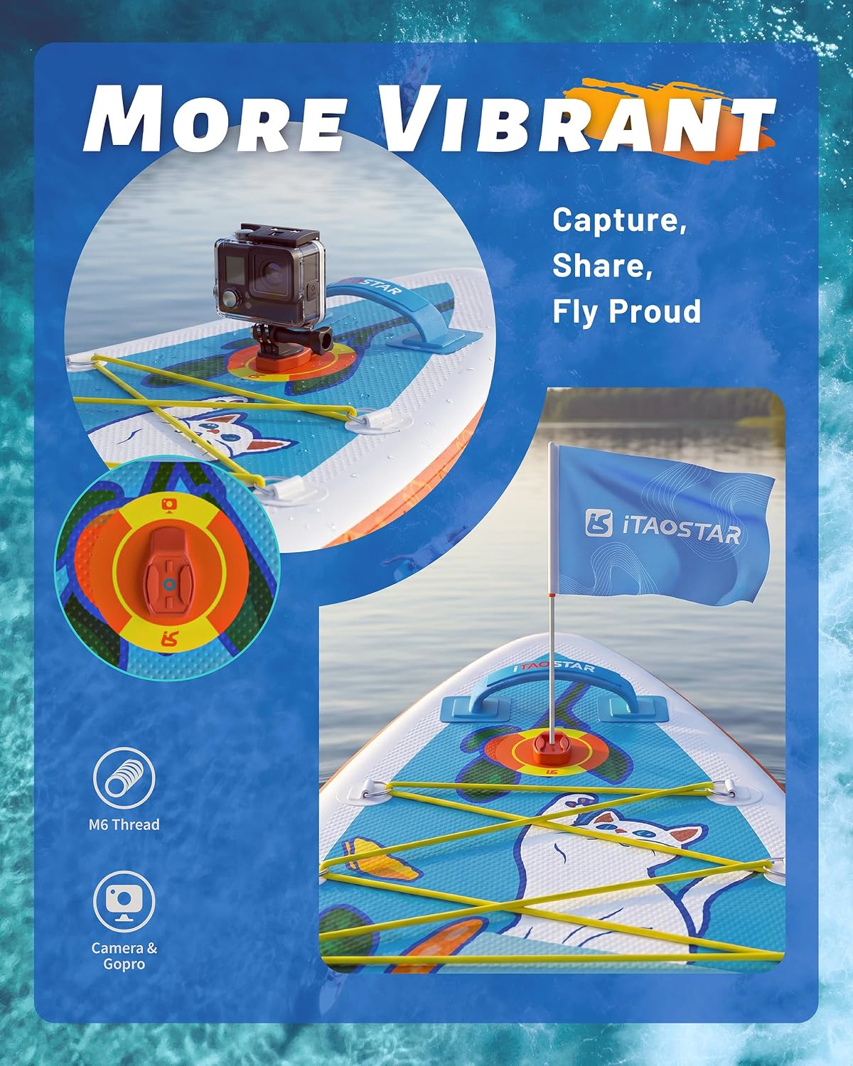 iTAOSTAR Pets 8'×29' / 11'×35' / 11'6'×34'/11'×34' Inflatable Paddle Board, One-Stop Premium SUP Accessories, Extra Wide Paddle Board for More Balance, Tailored Fins for More Fun