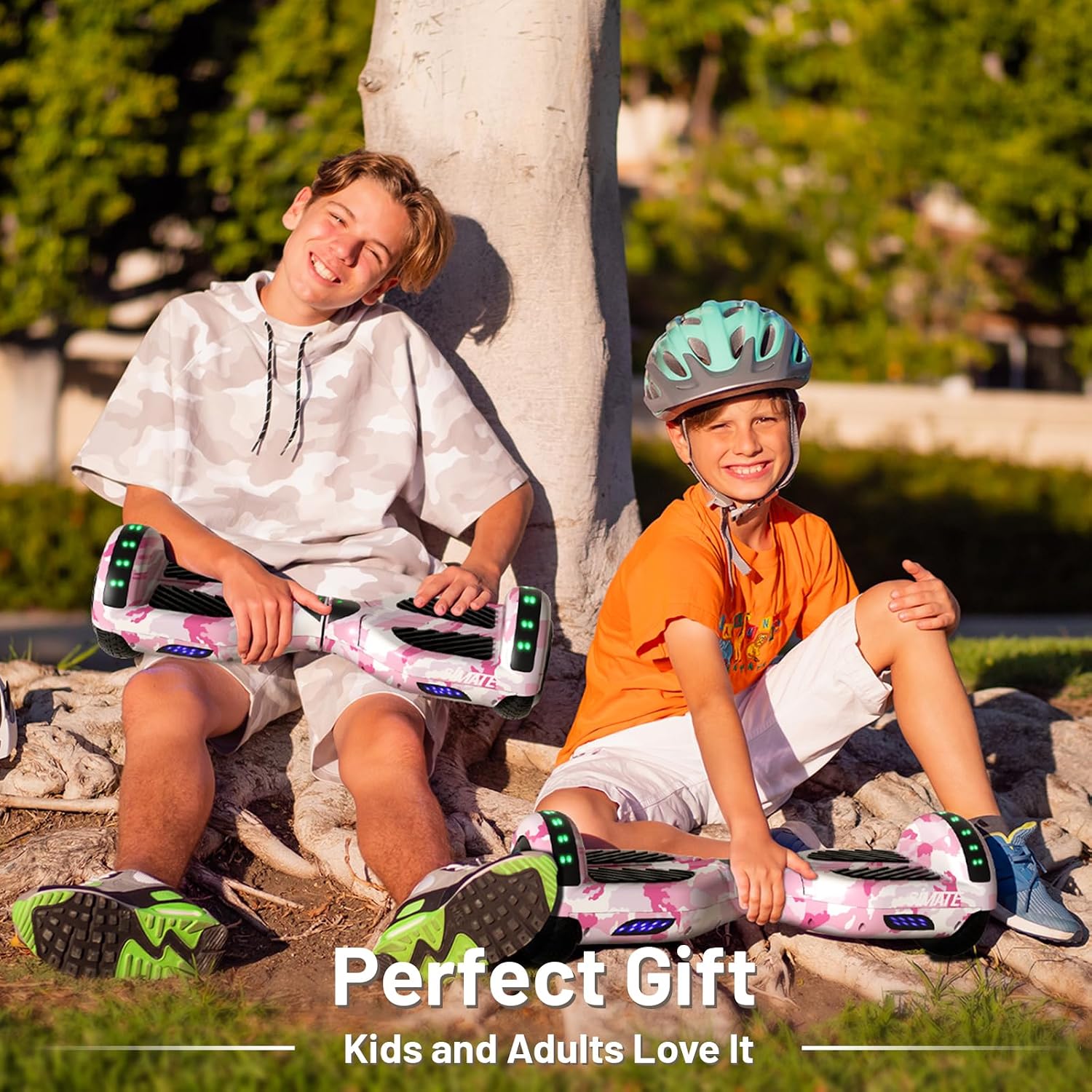SIMATE Hoverboard, Bluetooth All Terrain Hover Boards with LED Lights and APP Control, Gifts for Kids Adults Girls Boys, for All Ages