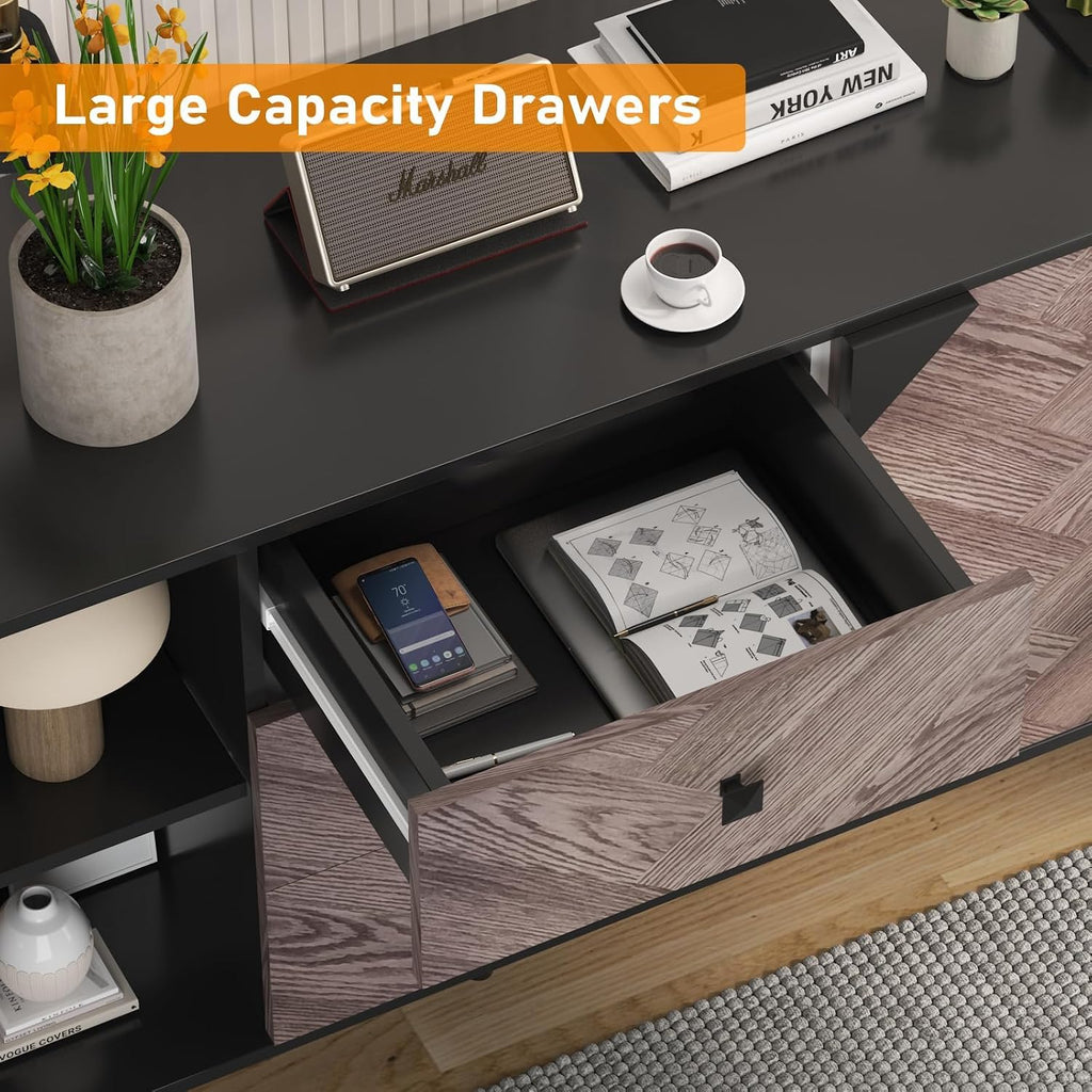 Large Storage Cabinet with Shelves & Doors, Sideboard Buffet Cabinet with Drawer, Entryway Cabinets, Accent Cabinets for Living Room, Dining Room, Entryway