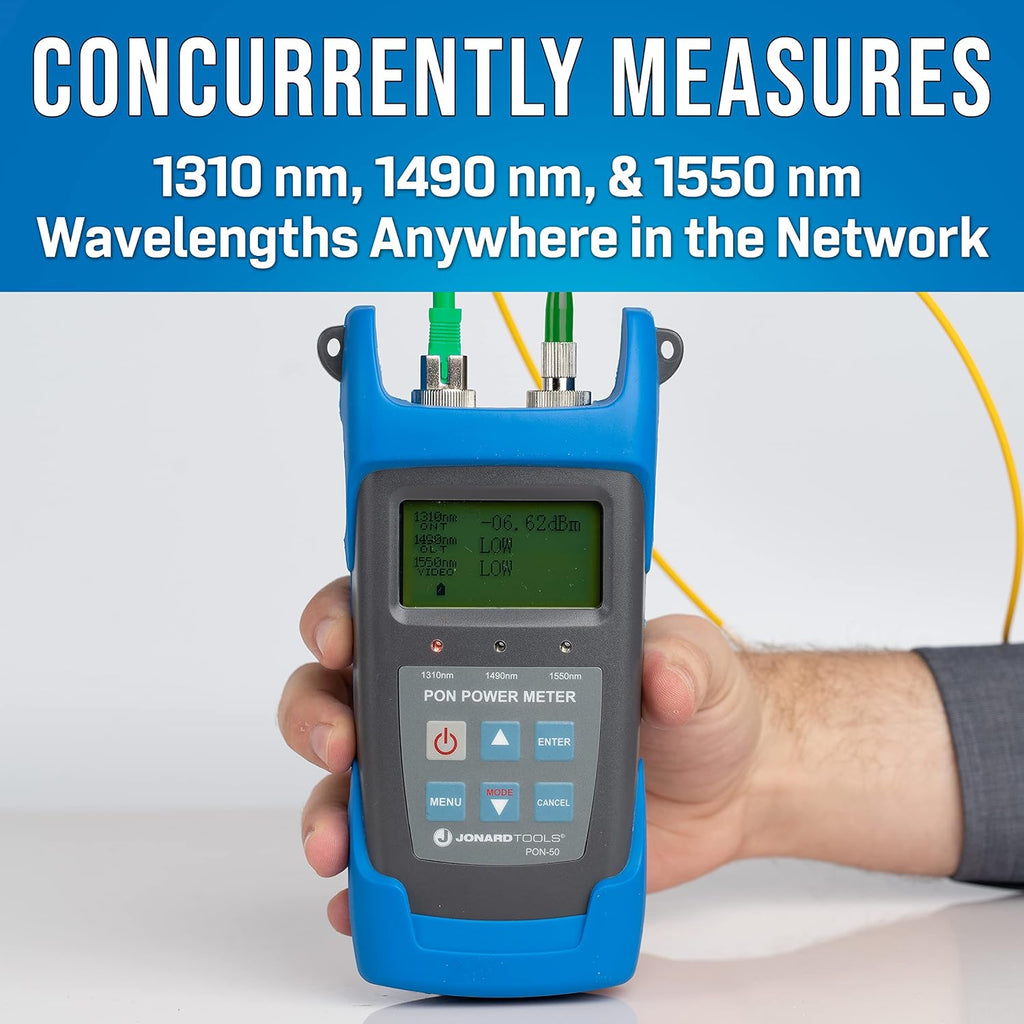 Jonard Tools PON-50 Passive Optical Network Power Meter (-35 to +15 dBm) for BPON/EPON/GPON