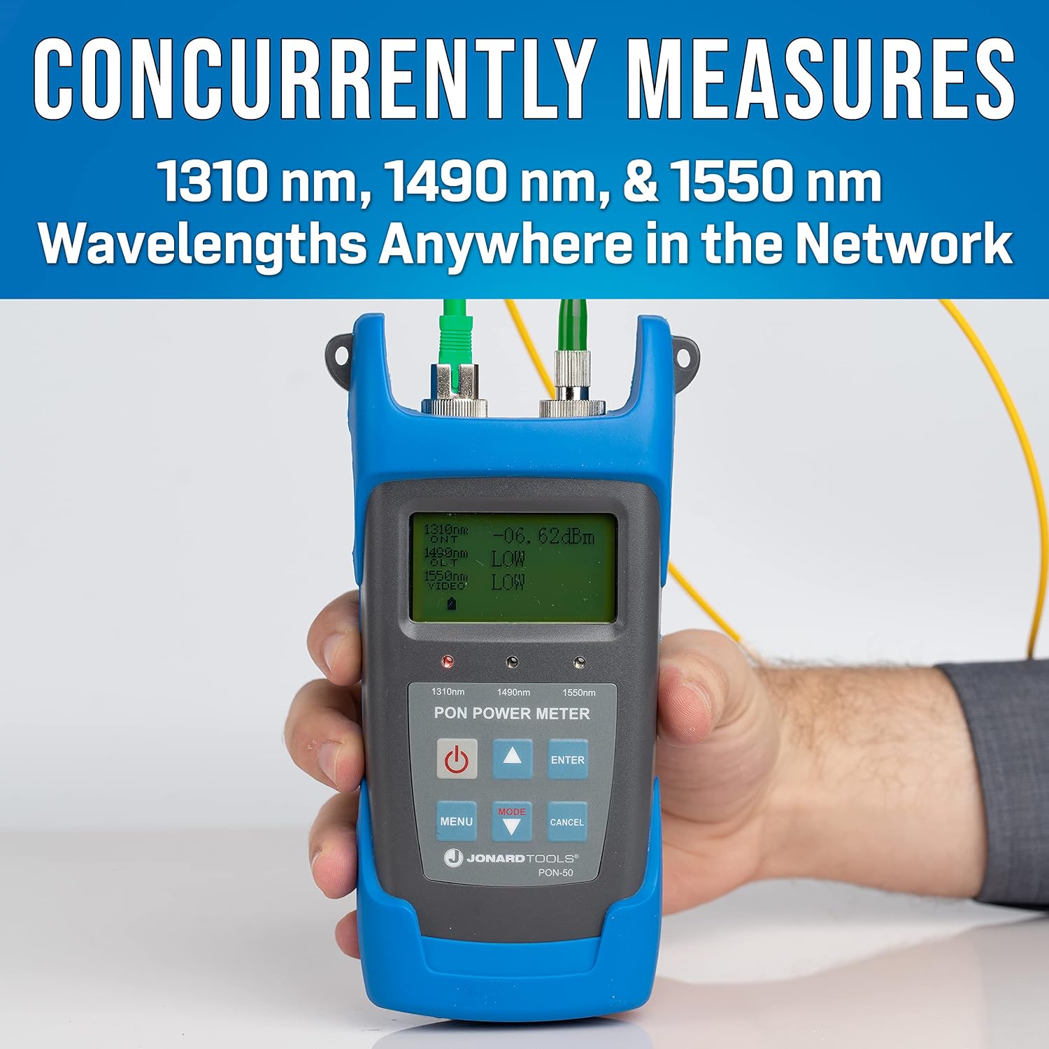 Jonard Tools PON-50 Passive Optical Network Power Meter (-35 to +15 dBm) for BPON/EPON/GPON