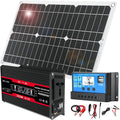 18W 12V Off-Grid Solar Panel Kit with 4000W Inverter & 30A Charge Controller, Portable Solar Generator for RV, Camping, Outdoor Emergency Backup Power(Black)