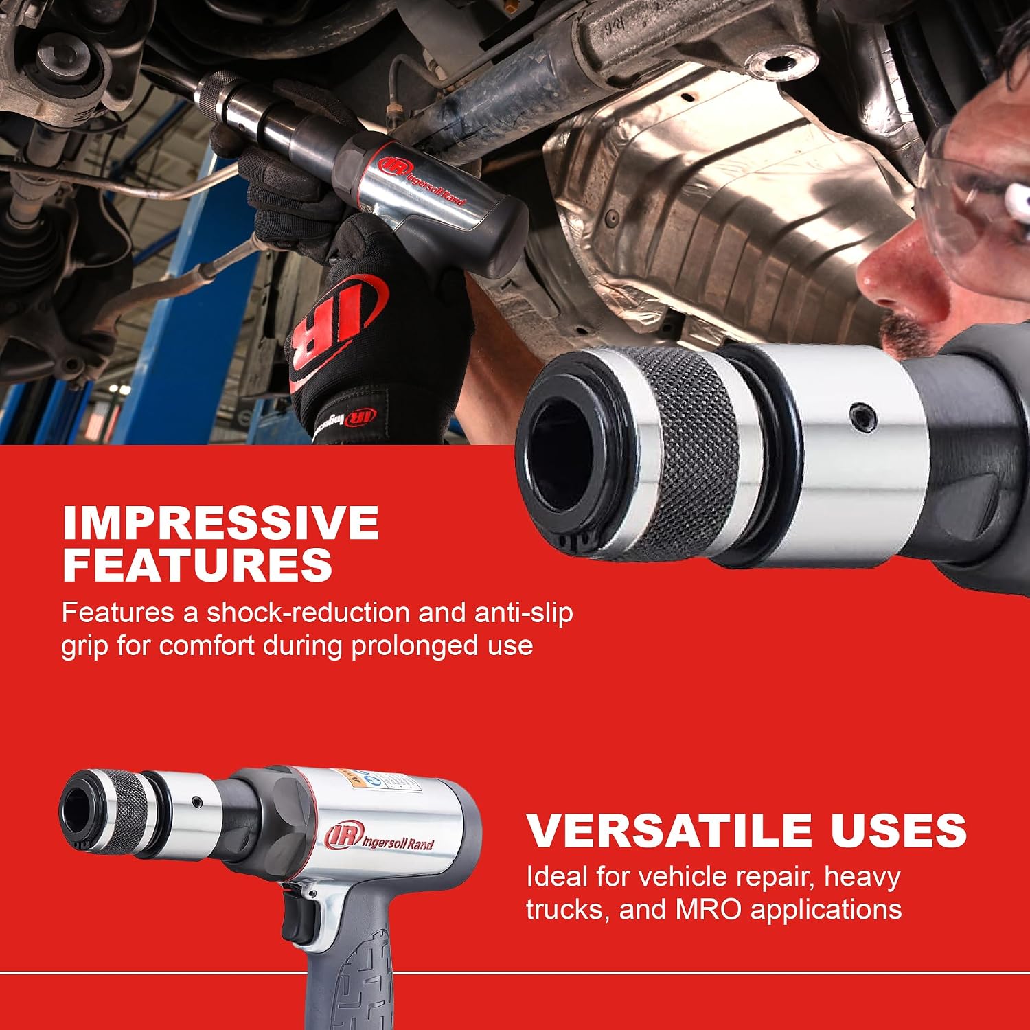 Ingersoll Rand 123MAX Vibration Reduced Air Hammer, 3,530 BPM, 2-5/8' Stroke, Round Shank