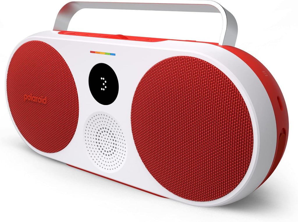 Polaroid P3 Music Player (Red) - Retro-Futuristic Boombox Wireless Bluetooth Speaker Rechargeable with Dual Stereo Pairing