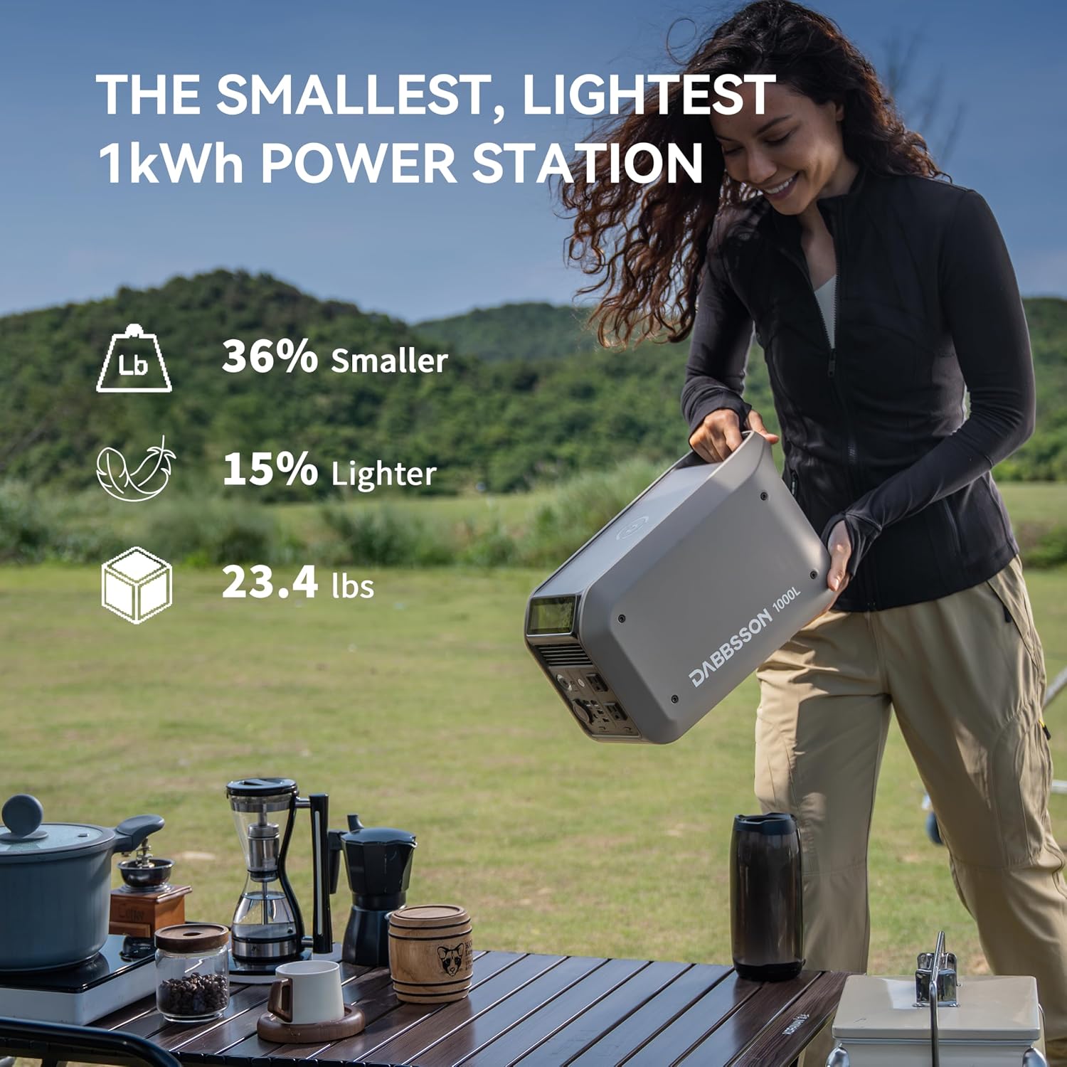 Dabbsson 1008Wh Solar Generator with 210W Solar Panel, Semi-Solid LiFePO4, 1200W AC Output,1600W Power-Boost, 1.2X Longer Runtime, 0-80% in 50 Min, 1000L Portable Power Station for Home/Camping/RV