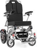 Muvon Mobility Equinox Power Wheelchair - Lightweight & Foldable Heavy-Duty 350W Dual Motor, Remote Control, Reclinable Backrest, 25 Mile Range Dual Batteries Electric Wheelchair