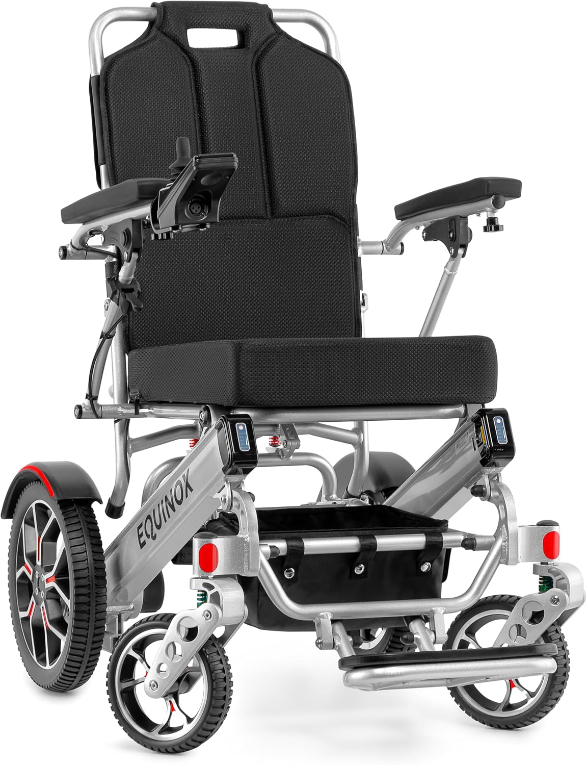 Muvon Mobility Equinox Power Wheelchair - Lightweight & Foldable Heavy-Duty 350W Dual Motor, Remote Control, Reclinable Backrest, 25 Mile Range Dual Batteries Electric Wheelchair