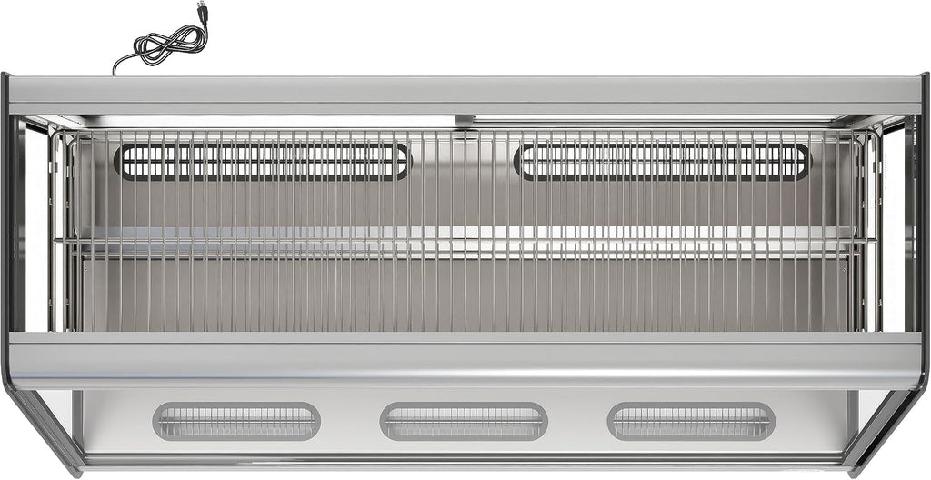 KoolMore 48 in. Refrigerated Bakery Display Case with Clear Glass Front, Sliding Rear Doors, LED Lighting, Adjustable Temperature, and Dual Shelving in Stainless-Steel, 7 cu. ft. (CDC-7C-SS)