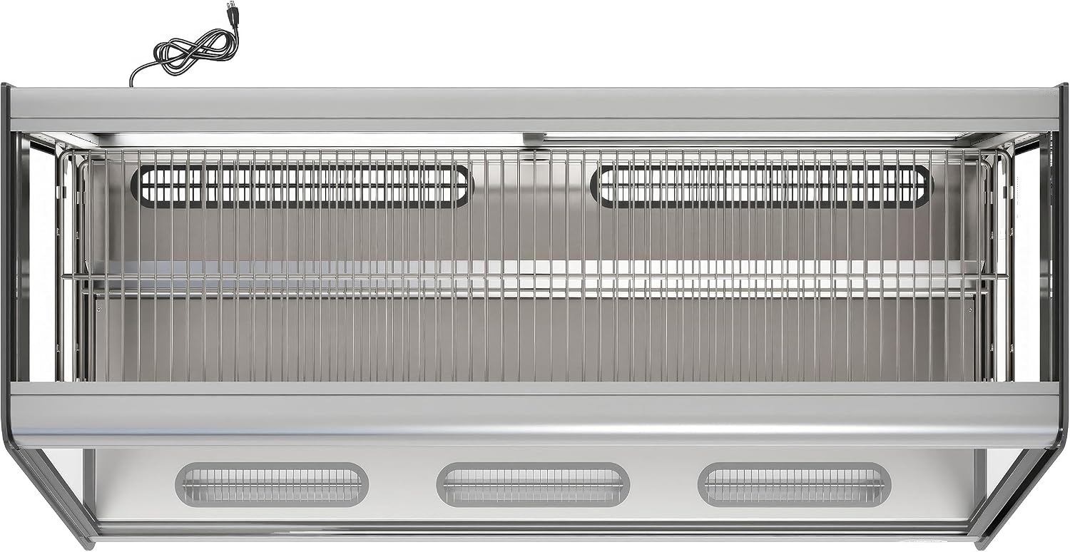 KoolMore 48 in. Refrigerated Bakery Display Case with Clear Glass Front, Sliding Rear Doors, LED Lighting, Adjustable Temperature, and Dual Shelving in Stainless-Steel, 7 cu. ft. (CDC-7C-SS)