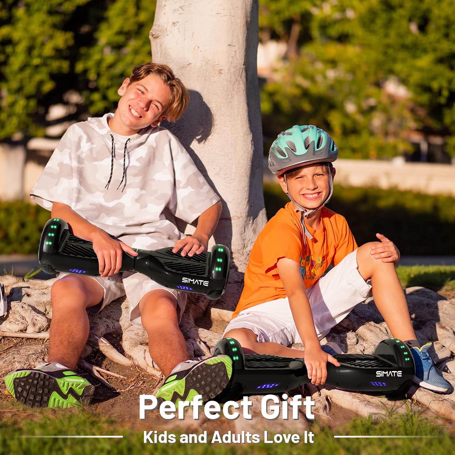 SIMATE Hoverboard, Bluetooth All Terrain Hover Boards with LED Lights and APP Control, Gifts for Kids Adults Girls Boys, for All Ages