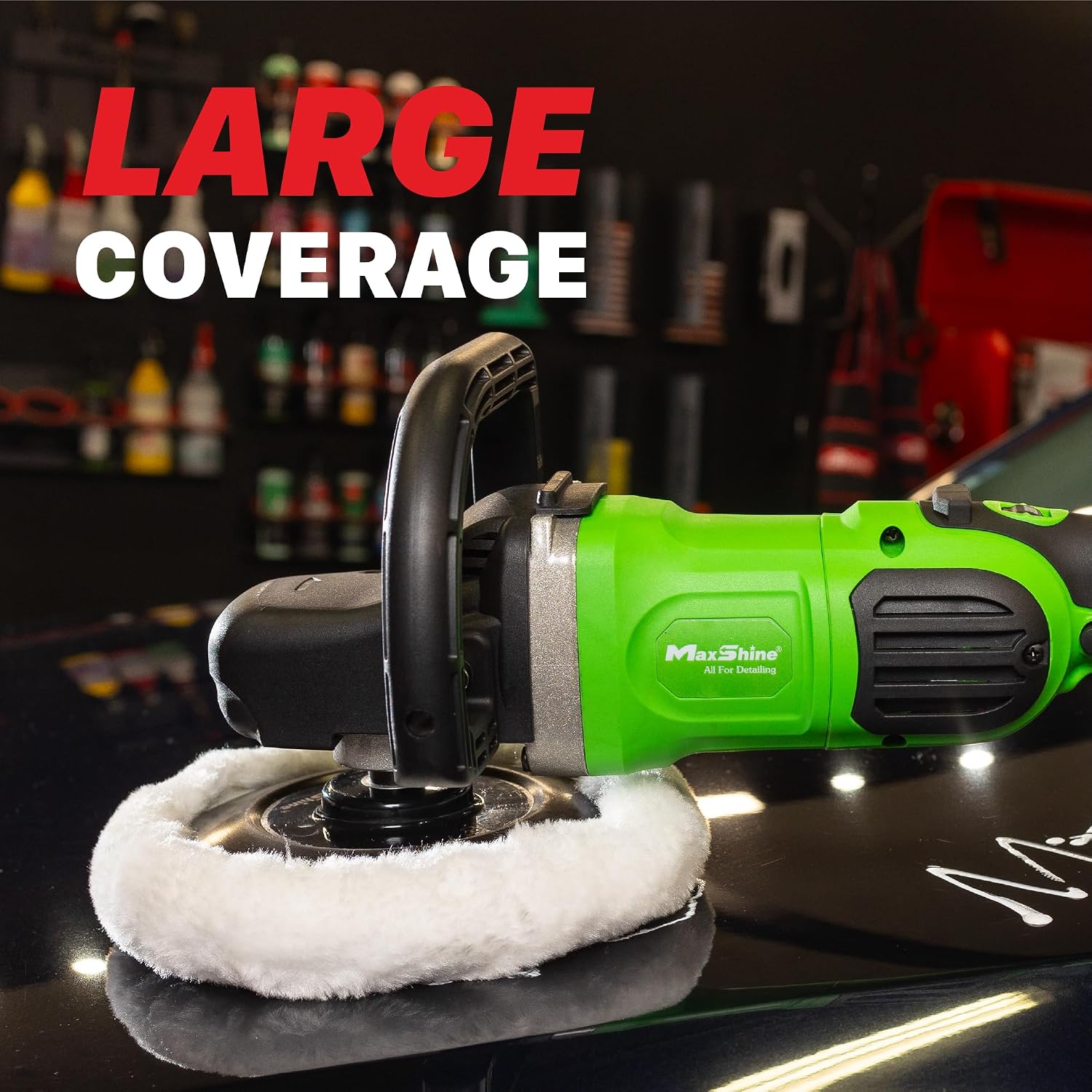 Maxshine 7' M1300 Pro Rotary Polisher - 1300W, 6-Speed, 5/8' Thread - Auto Detailing Tool for Paint Protection, Swirl & Scratch Repair, Buffing, Glossy Shine - Ideal for Cars, Trucks, SUVs