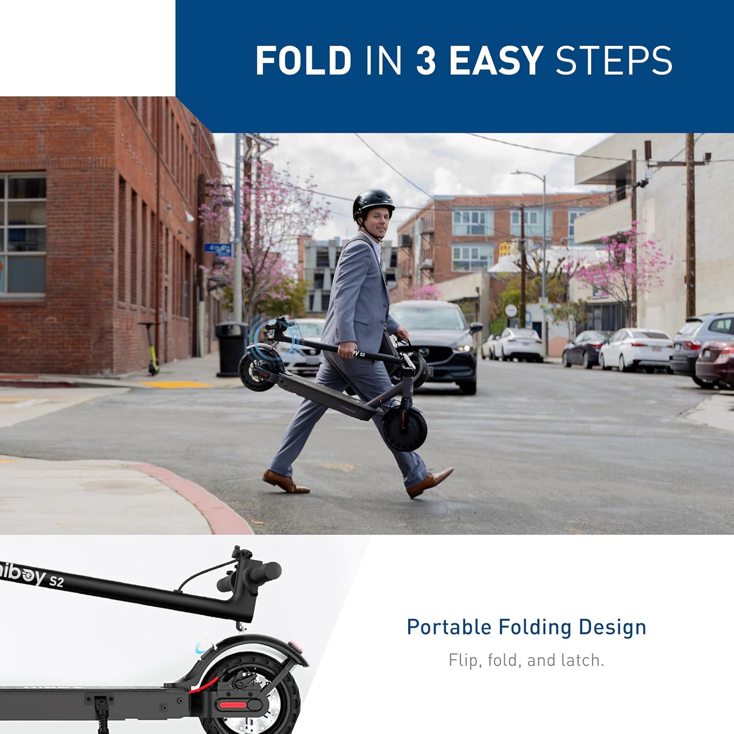 Hiboy S2/S2 MAX Electric Scooter, 350/500W Motor, 8.5/10' Tires, 17/40.4 Miles Range E Scooter, 19 Mph Folding Commuter Electric Scooter for Adults