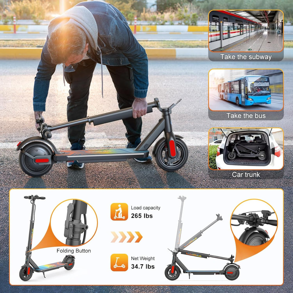Caroma Electric Scooter Adults, 350W/500W Motor, Top Speed 20/25 Mph & 30 Miles Range, 8.5' Solid Tires, Cruise Control E Scooter for Adults