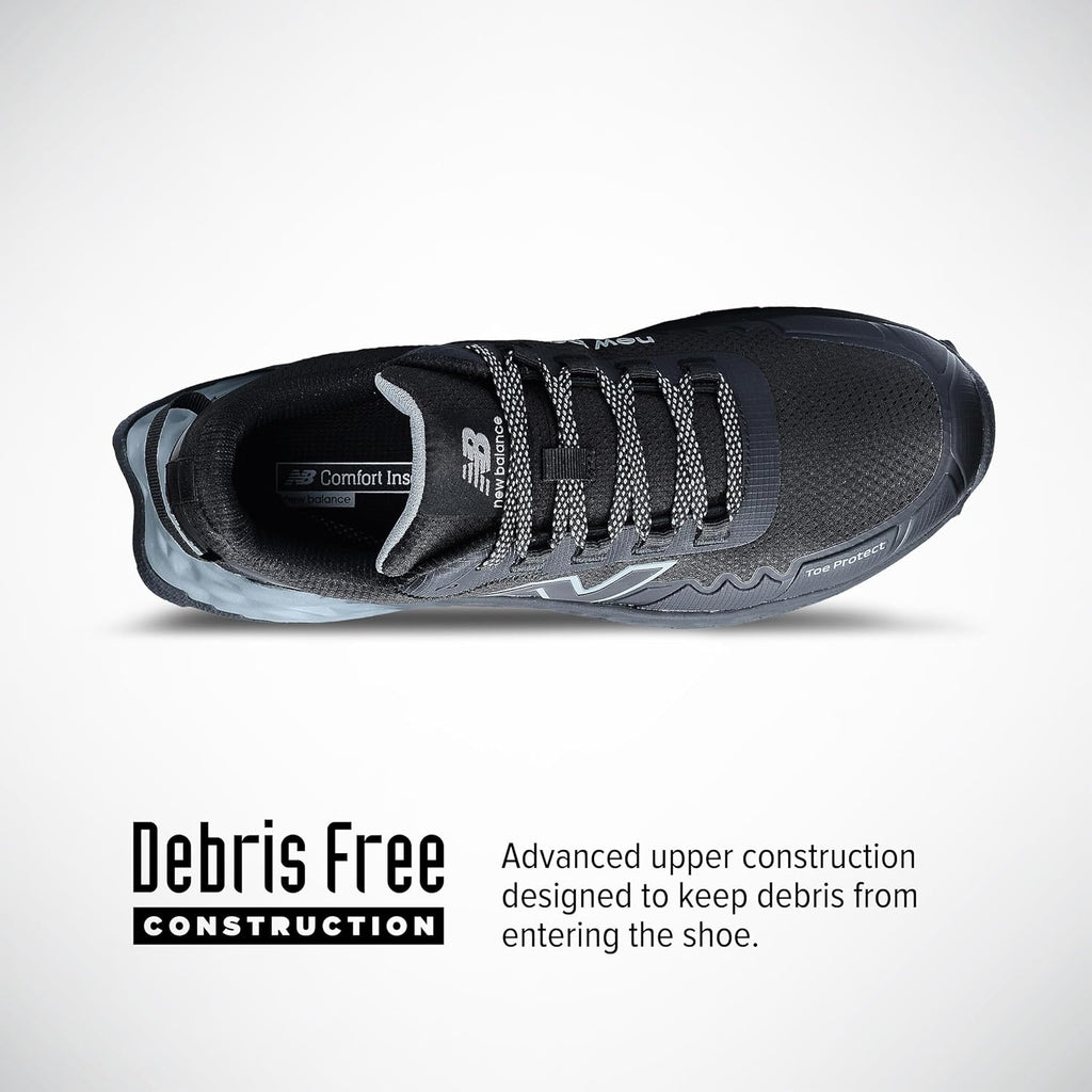 New Balance Fresh Foam Cremorne Composite Toe Safety Shoes for Men - Non Slip, Electrical Hazard - Black/Grey, Low Rise