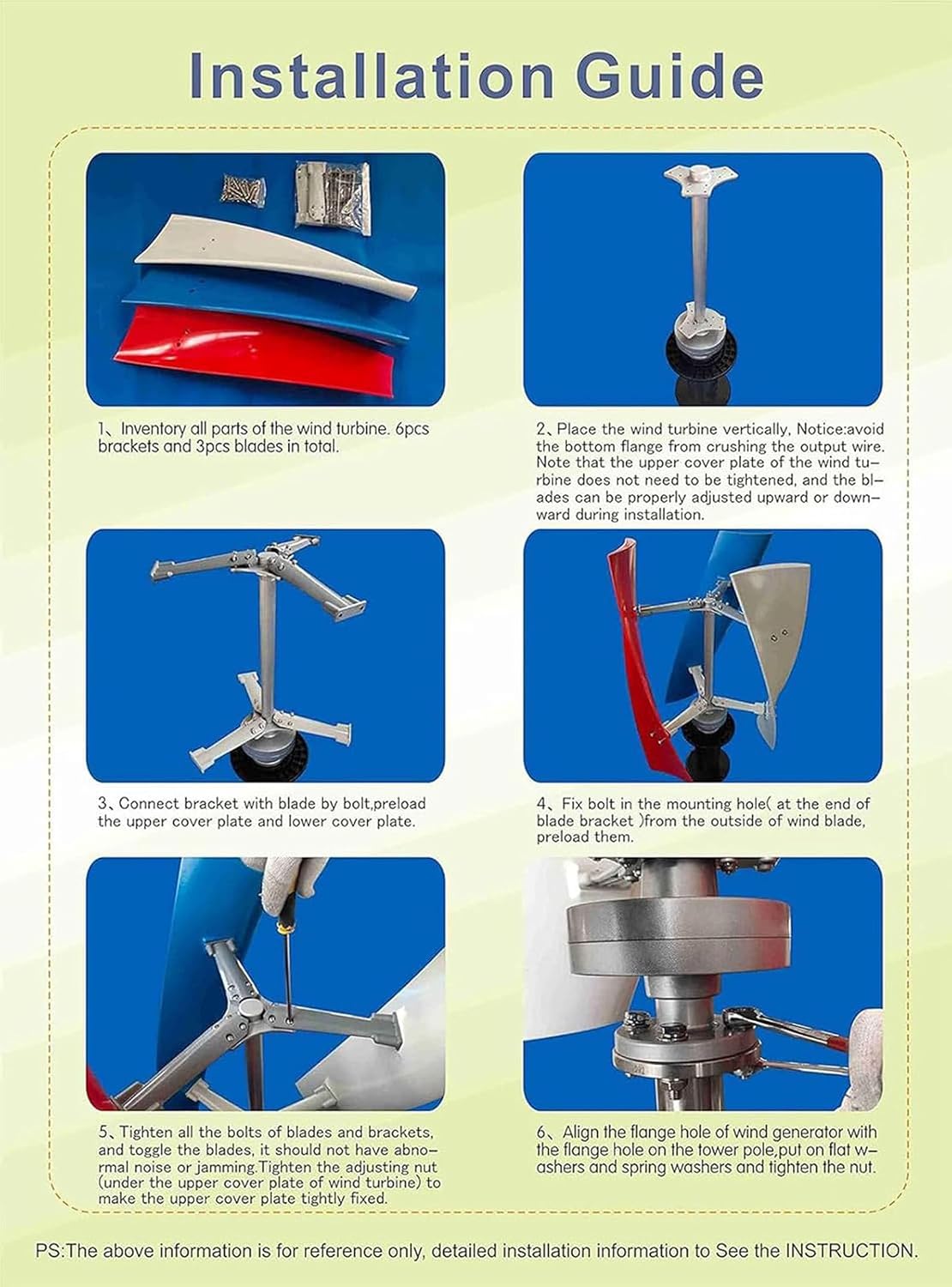 3000W Vertical Wind Turbine Generator Kit with MPPT Controller - 12V/24V/48V Home Power Energy Solution, Efficient Electricity Production for Renewable Energy Systems