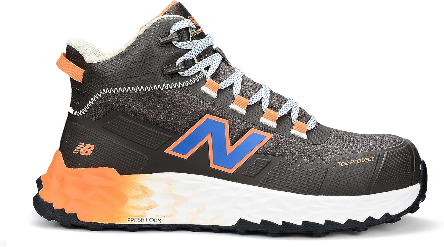 New Balance Fresh Foam Cremorne Composite Toe Safety Shoes for Men - Non Slip, Electrical Hazard - Black/Grey, Mid