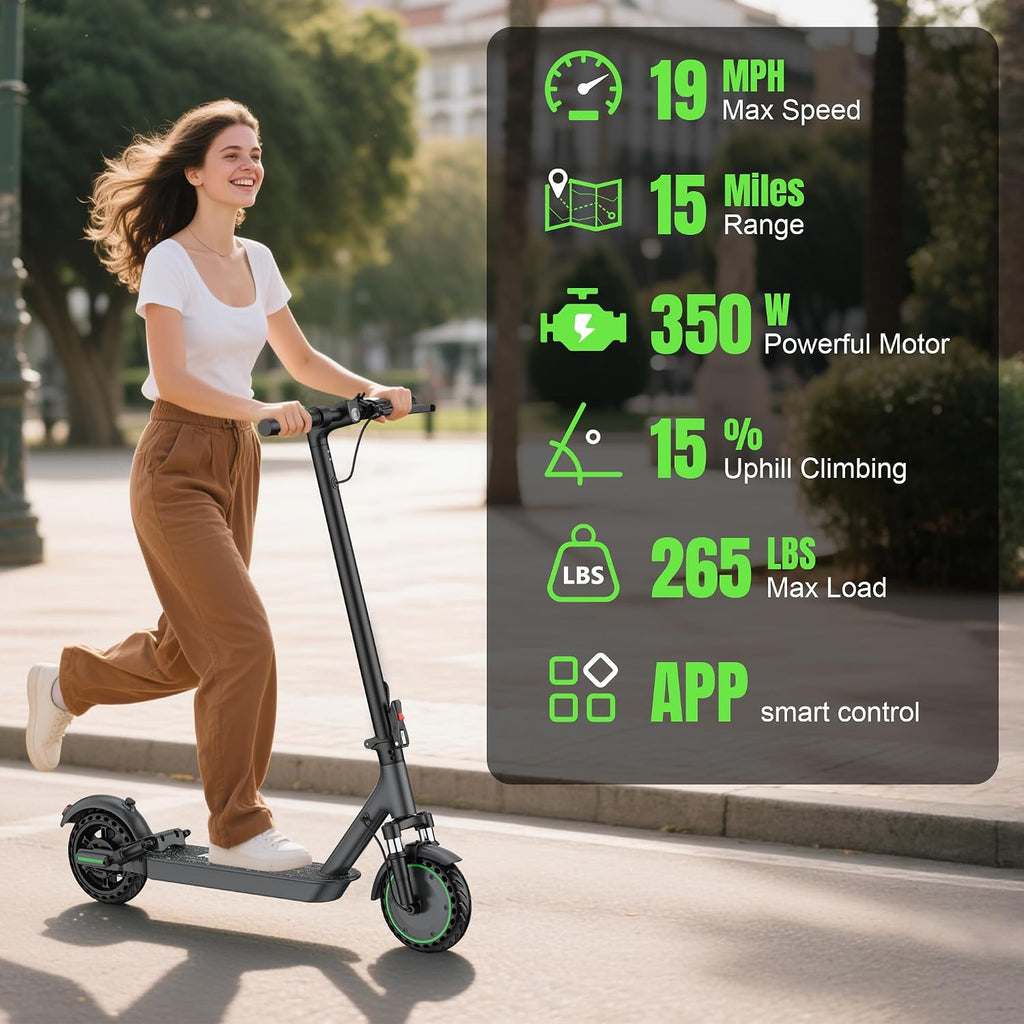 VOLPAM Electric Scooter, 500W/350W Strong Motor, Max 22/19 MPH Top Speed & 22/17 Miles Range, 10'/8.5' Foldable E Scooter with Smart APP, Cruise Control