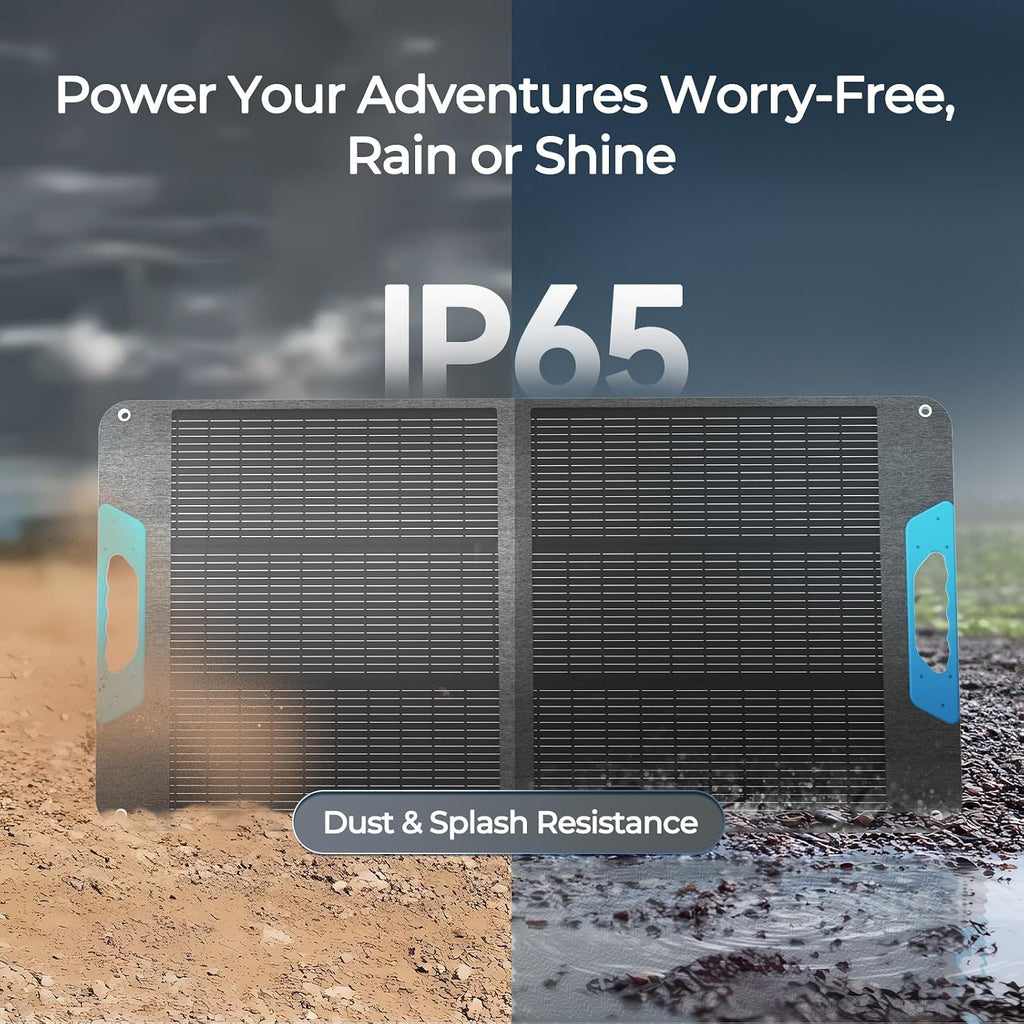 Renogy 100 Watt Portable Solar Panel, N-Type Foladable 100W Solar Panels w/Kickstands, 25% High Efficiency Solar Charger for Power Station, USB-A&Type-C Output, for Camping, RV, SUV, Off-Grid Outdoor