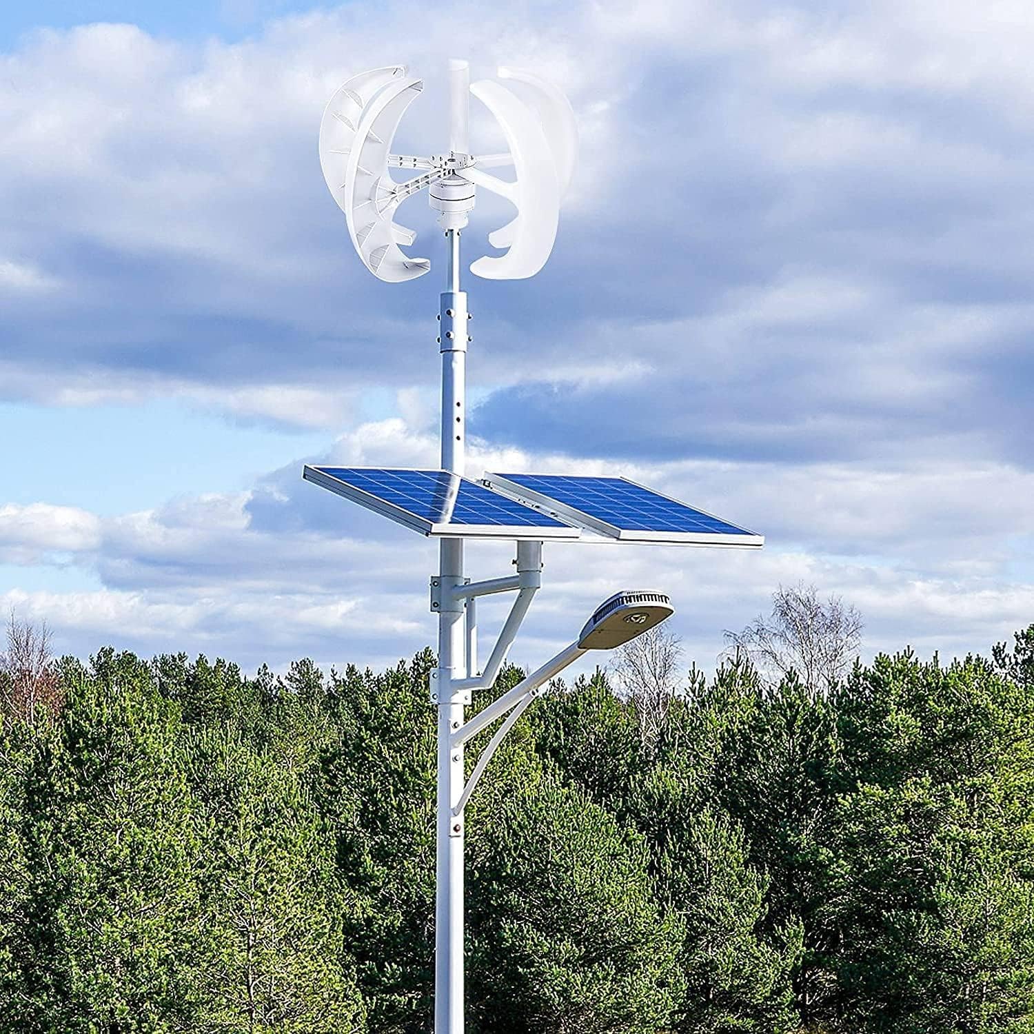 400W 600W 800W 1000W 1200W Vertical Wind Turbine Generator Kit - 5 Blade DC 12V/24V Wind Generator for Off-Grid Electricity Production, Eco-Friendly Power Solution