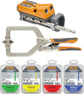 BORA Pro Compact Pocket Hole Jig Kit, 3 inch Face Clamp & 350pc Screw Set - Auto Adjust Drill Guide, Durable Pocket Hole Jig for Woodworking & Tight Spaces - For Materials 1/2 inch to 1 1/2 inch Thick