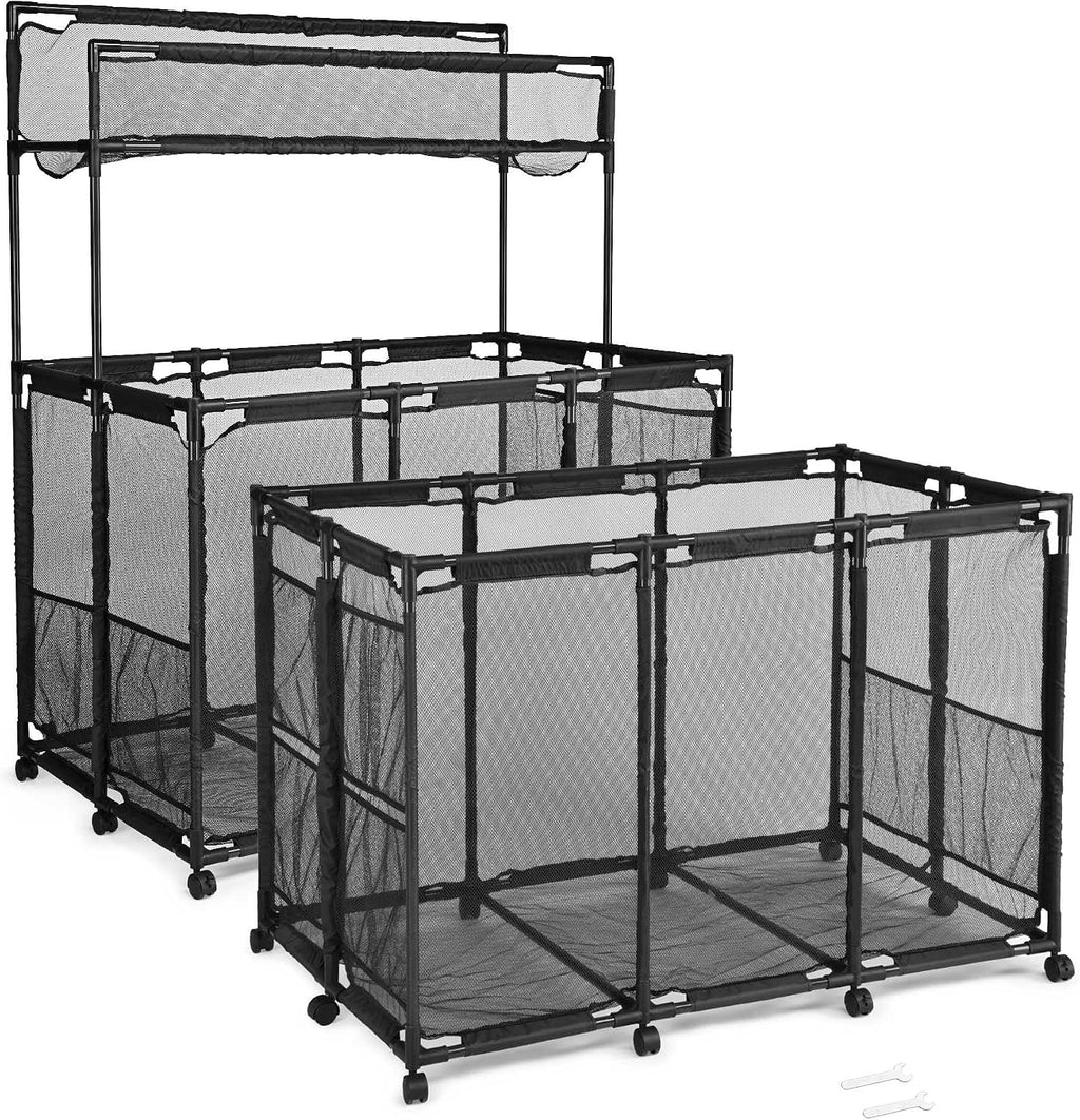 Yescom 2 Pack Pool Float Storage Bin Basket for Toy Raft Noodles Outdoor Metal Frame Mesh Net Rolling Organizer Cart Sturdy Large Black 2026