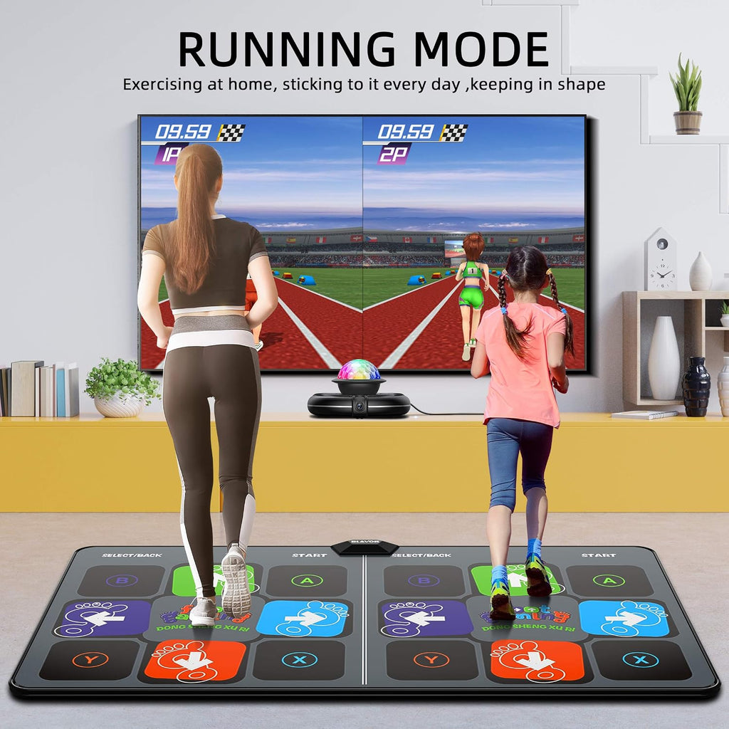 FWFX Dance Mat for TV Games - Wireless Musical Electronic Dance Pad for Kids & Adults, 2-Player Indoor Active Exercise Game for Family Parties, Birthday for Boys and Girls