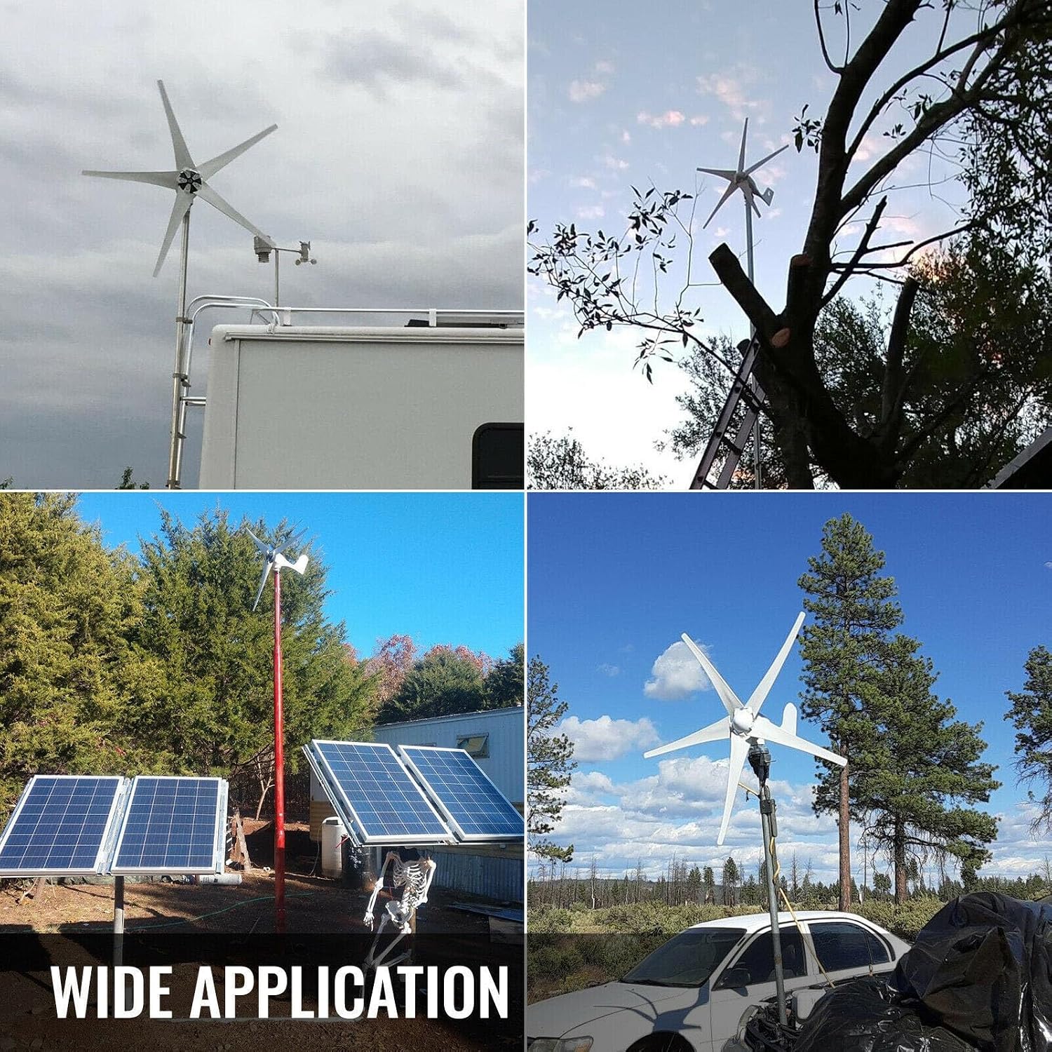 12V 24V Wind Turbine Generator Kit 1000W Wind Turbine with MPPT Controller + 1600W Inverter for Home Engineering Use Wind and Solar Complementary Street Lighting (Color : 1000W, Size : 12V)