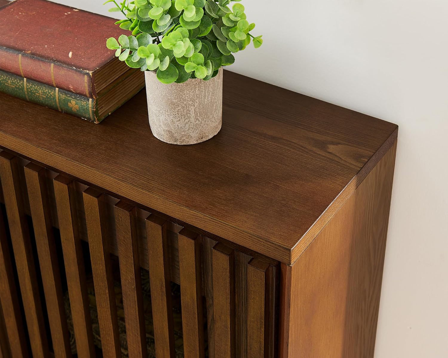 LKTART 39' Walnut Sideboard Buffet Cabinet, Entryway Narrow Storage,3 Piece | Wood;Small Storage Cabinet with Storage;Mid Century Modern;Thin Cabinet for Small Space,Living Room,Kitchen,Hallway