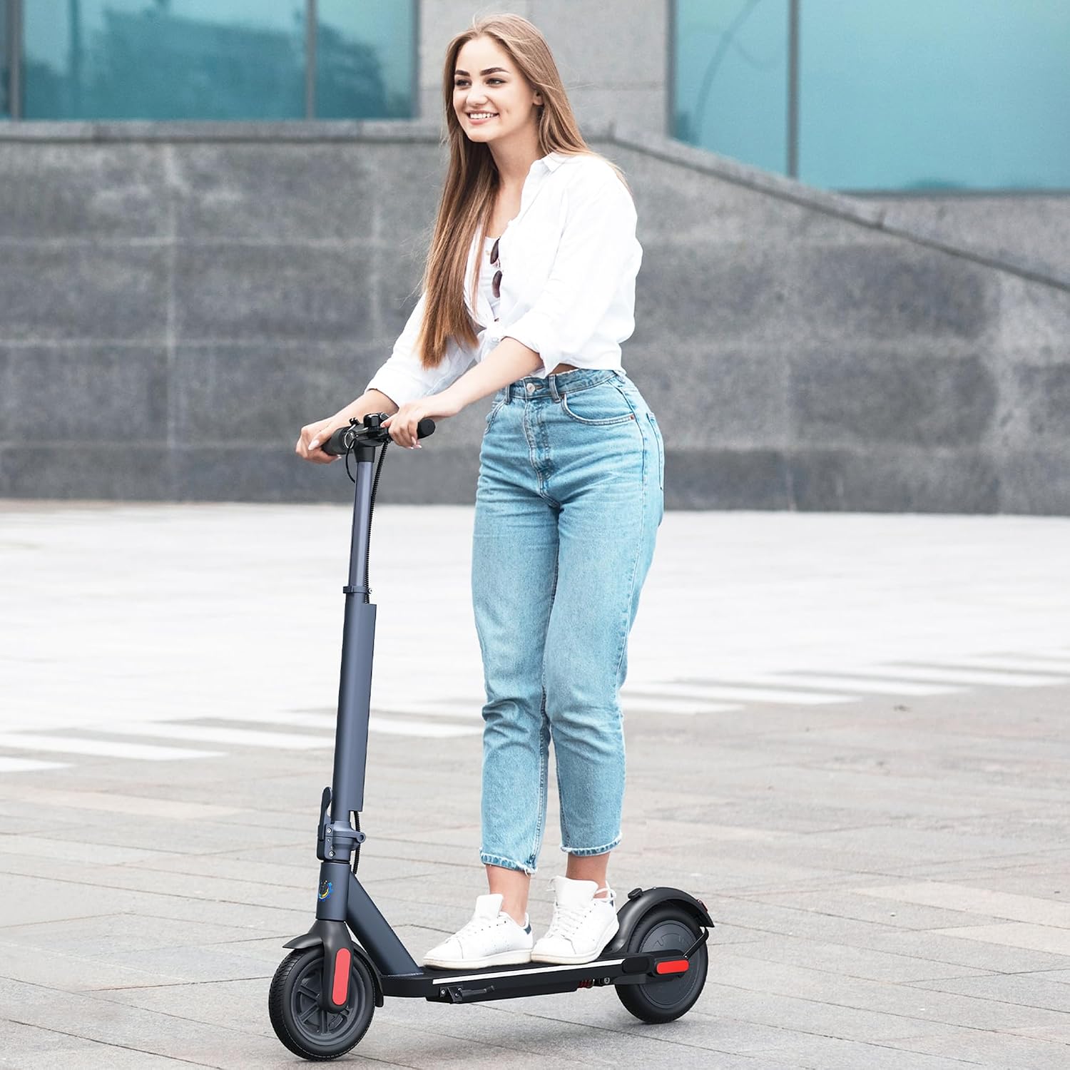 Caroma Electric Scooter Adults, 350W/500W Motor, Top Speed 20/25 Mph & 30 Miles Range, 8.5' Solid Tires, Cruise Control E Scooter for Adults