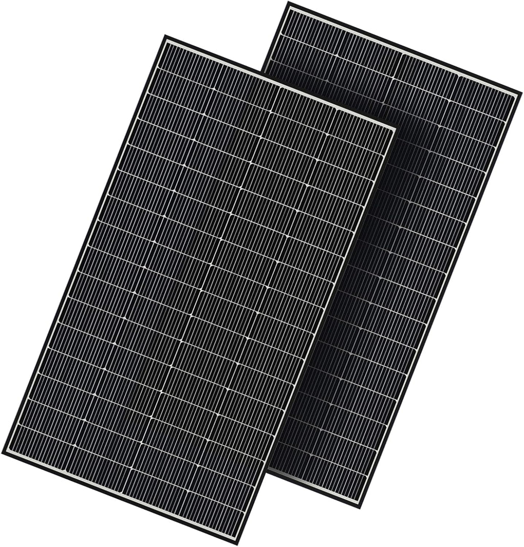 300W Bifacial Solar Panel, 600W N-Type 16BB Monocrystalline Solar Panel Kit, 25% High Efficiency, IP65 Waterproof, for RV Home Boat Marine Off-Grid Solar System[2Pcs 300W]