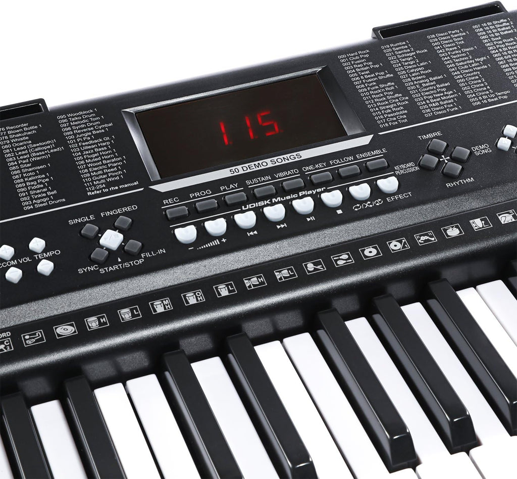 61key Standard Keys Keyboard with USB Music Player,Including Headphone,Stand,Stool & Power Supply-The electronic keyboards