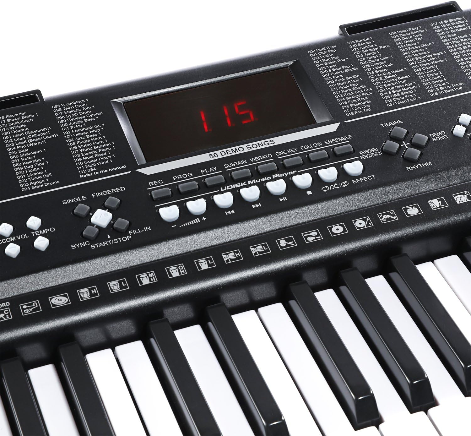61key Standard Keys Keyboard with USB Music Player,Including Headphone,Stand,Stool & Power Supply-The electronic keyboards