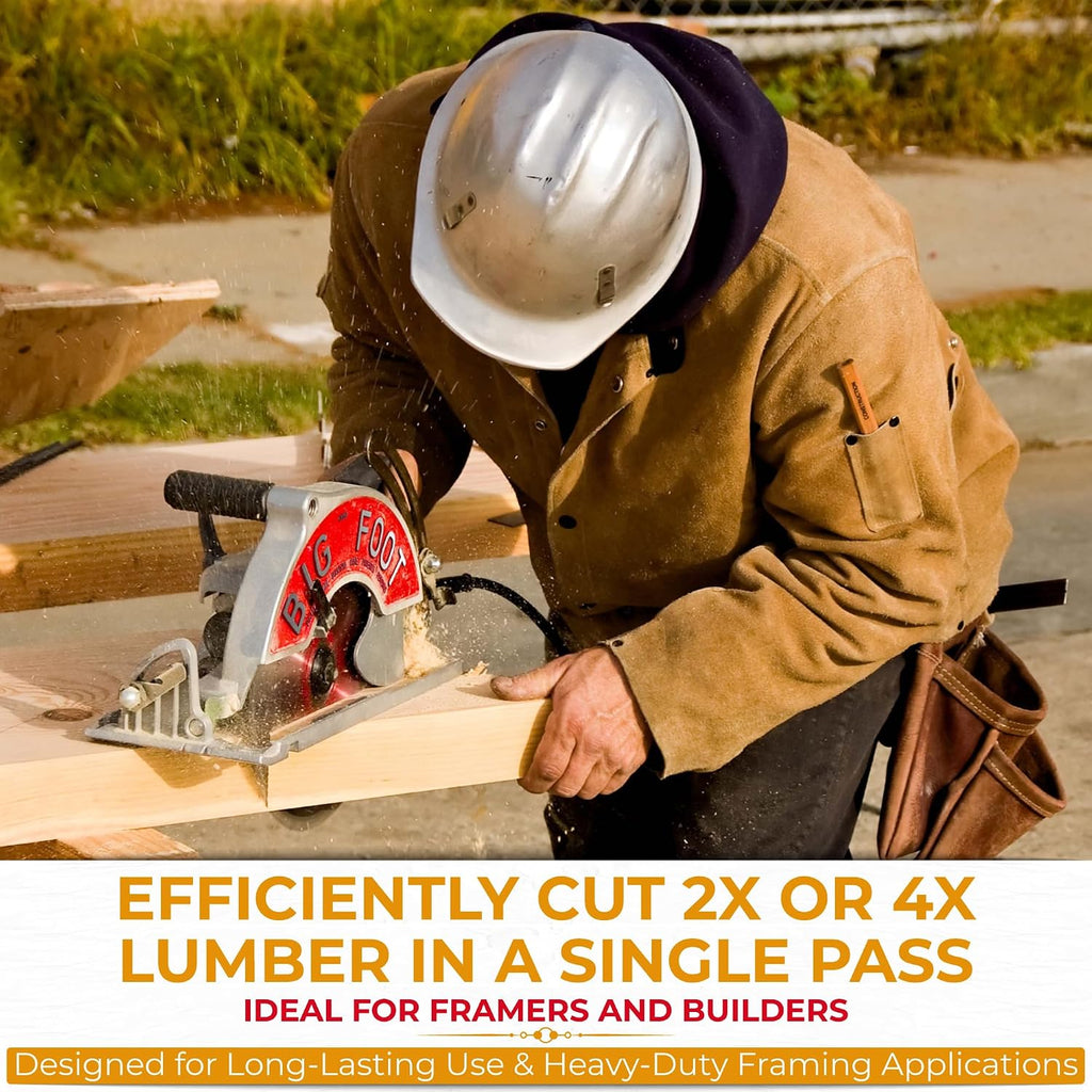 Big Foot Tools 10 1/4 Circular Saw Magnesium Worm Drive Saw Beam Saw with Skil Motor - Professional PowerSaw for One Pass Precision Cutting and Durability - BF-UG - SC-1025SU