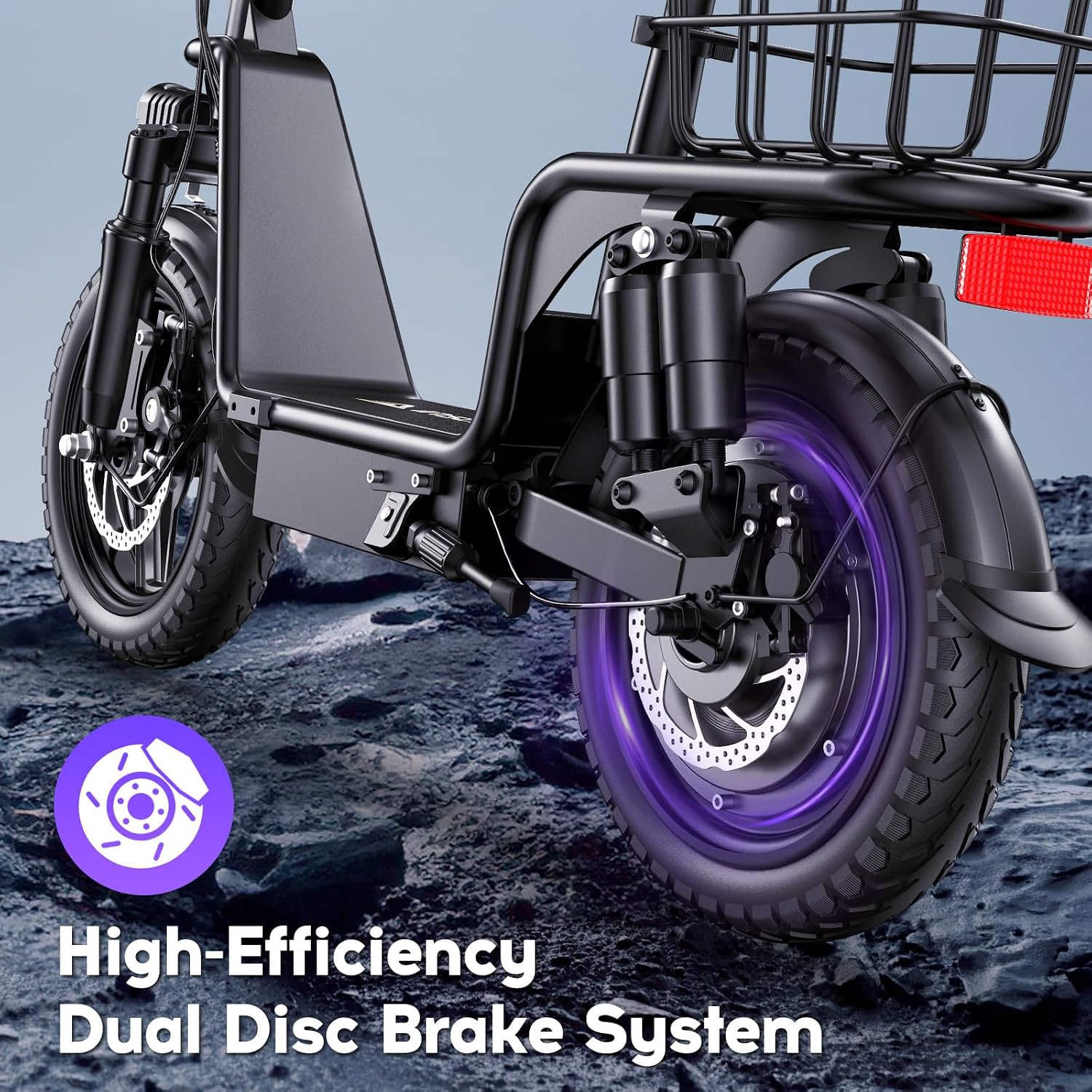 Electric Scooter Adults, 1300W Peak Motor, Electric Scooter with Seat, 48V 13Ah Battery, 14' Tires, 35 Miles Range, 20 MPH, 330 LBS Load, Dual Braking,UL 2272