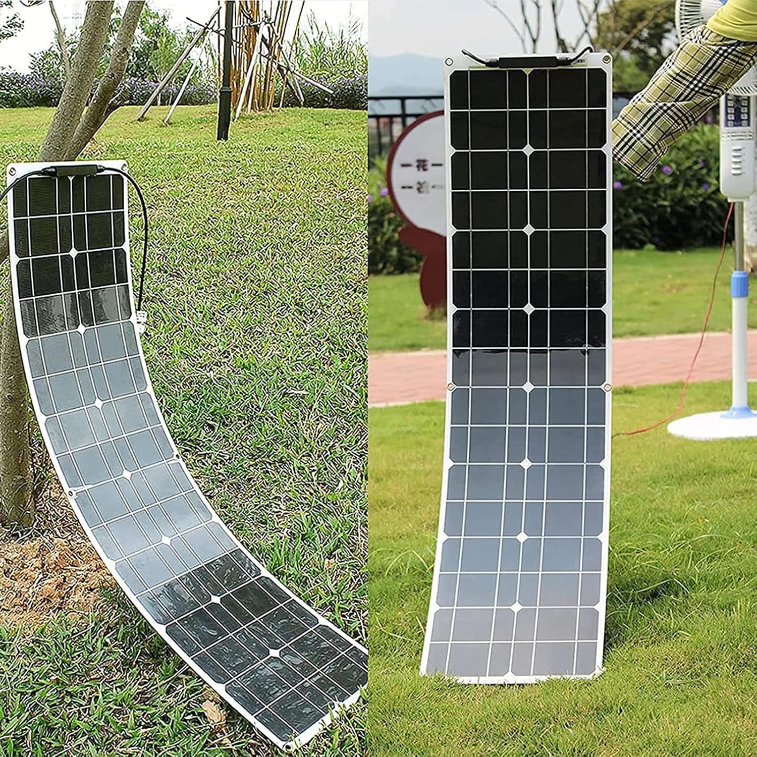 100W Portable Solar Panel, Flexible Monocrystalline Solar Panel Photovoltaic Solar Modules Solar Battery Chargers for RV, Boat, Outdoor Camping