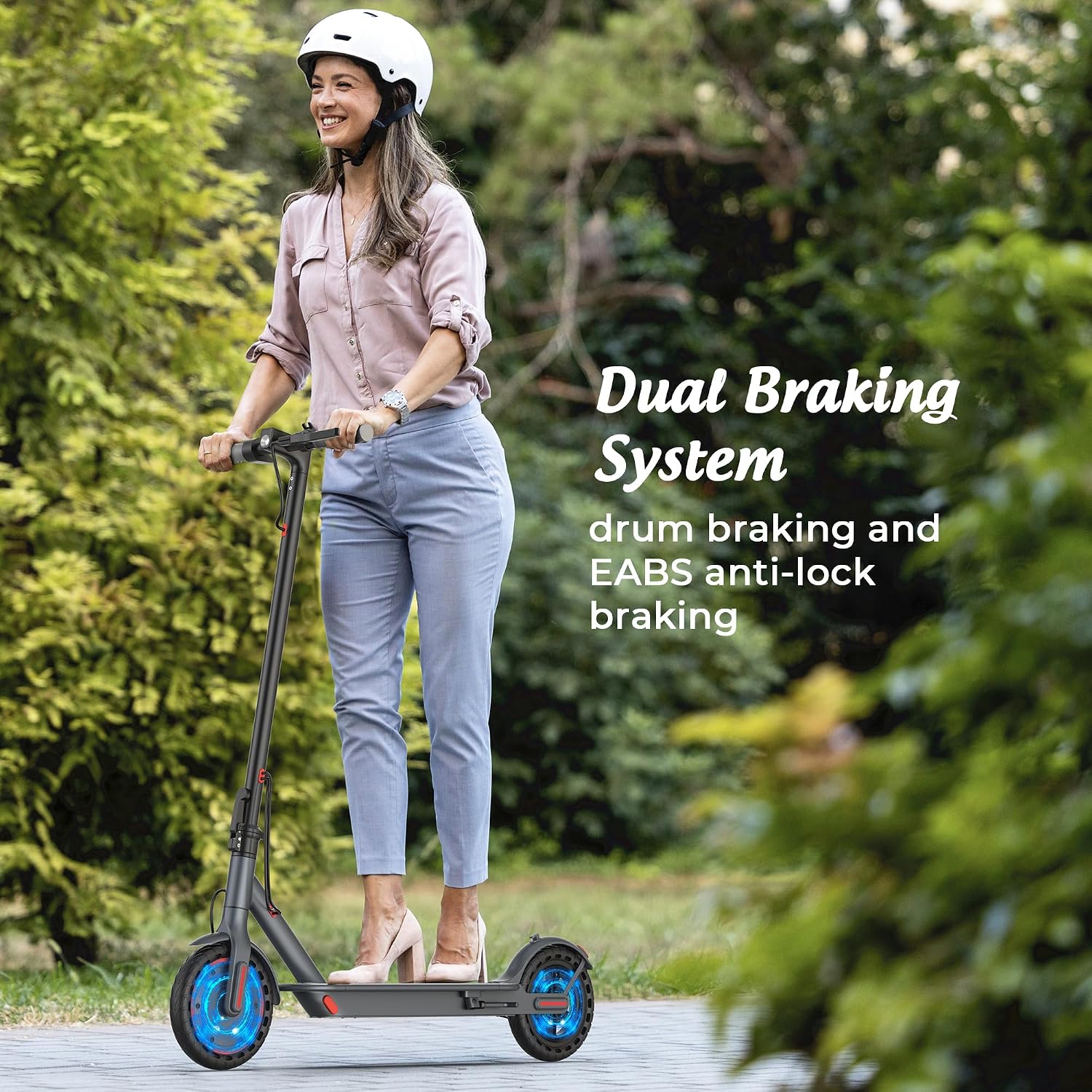 Alloweek Electric Scooter for Adults – 350W/500W Motor, 19 MPH/22Mph Top Speed, 21-52 Miles Range, 8.5'/10 inch Tires, Folding E-Scooter with Dual Suspension and Braking System, App Control