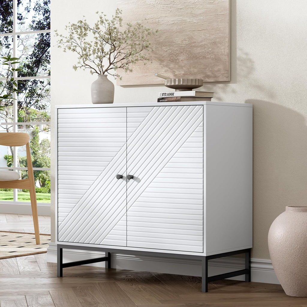 Storage Cabinet with Doors and Adjustable Shelf, Sideboard Buffet Cabinet with Storage, Console Table & Credenza for Living Room, Kitchen, Dining Room
