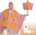 Bedsure Cordless Wearable Heated Blanket - Fluffy Electric Blanket Hoodie with 20000mAh Battery Pack, Portable USB Heated Shawl as Winter Gifts for Women Mom, 4 Heat Levels & 4 Timers, 55'x69', Pink