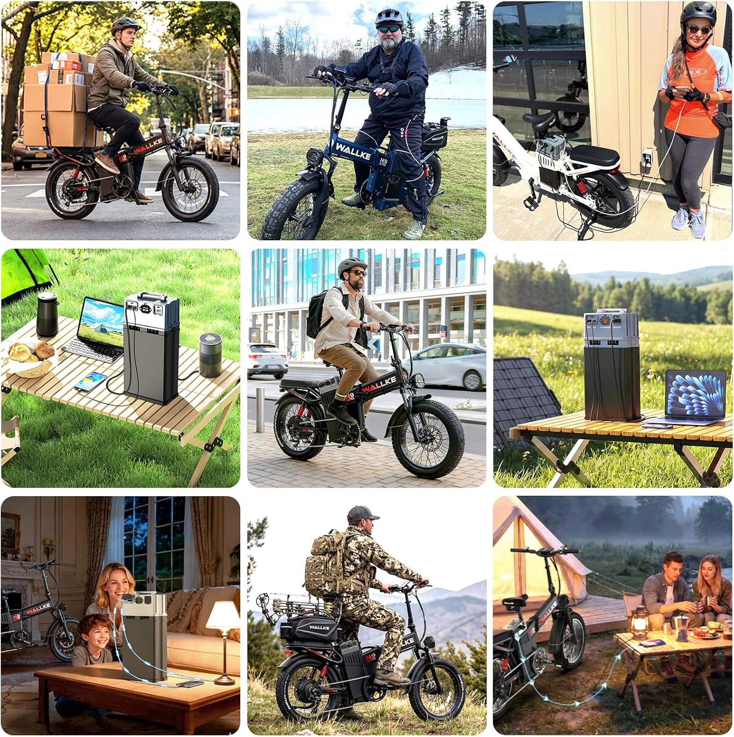 Wallke H9 Ultra 5000W Electric Bike with 2640Wh Power Hub, 48V 55Ah Removable Battery, 105NM Torque & 40MPH Fast Ebike for Adults, ARISUN All Terrain Fat Tire for Camping Commute, UL2849 Certified