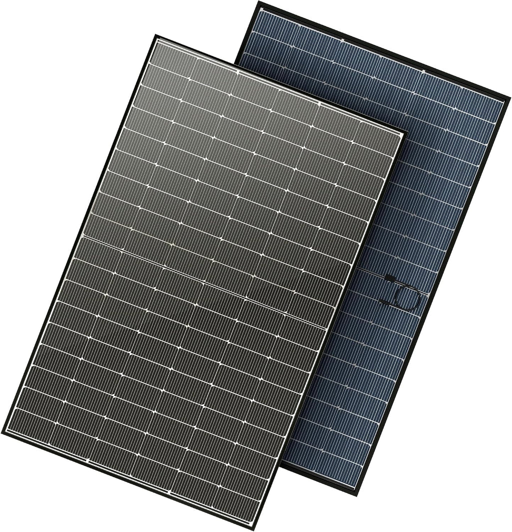 JJN Bifacial 400 Watt Solar Panel, N-Type 16BB 400W Solar Panels, 25% High Efficiency Monocrystalline Solar Module for 12V/24V/48V PV System for Homes Rooftop Farm RV and Off-Grid Applications