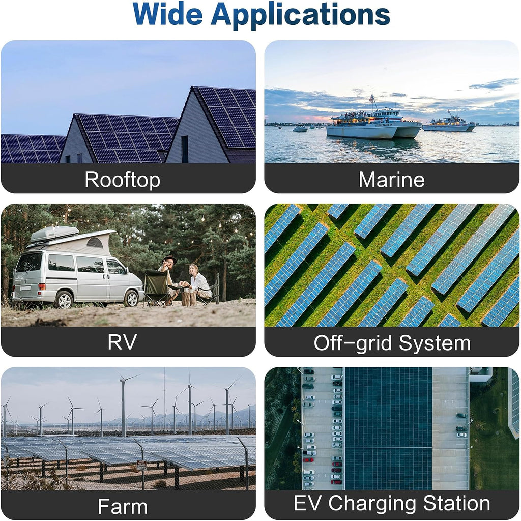 200W Bifacial Solar Panel, N-Type 16BB Monocrystalline Solar Panel, 25% High Efficiency, IP65 Waterproof, for RV Home Boat Marine Off-Grid Solar System