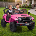 GarveeLife 24V Ride on Toys, 2 Seater Kids Ride on Truck Car, Parent Remote Control, 4WD 800w Motor, 3 Adjustable Speeds, Built-in Music Player, Kids Electric Ride on Toys with Easy Assembly, Pink