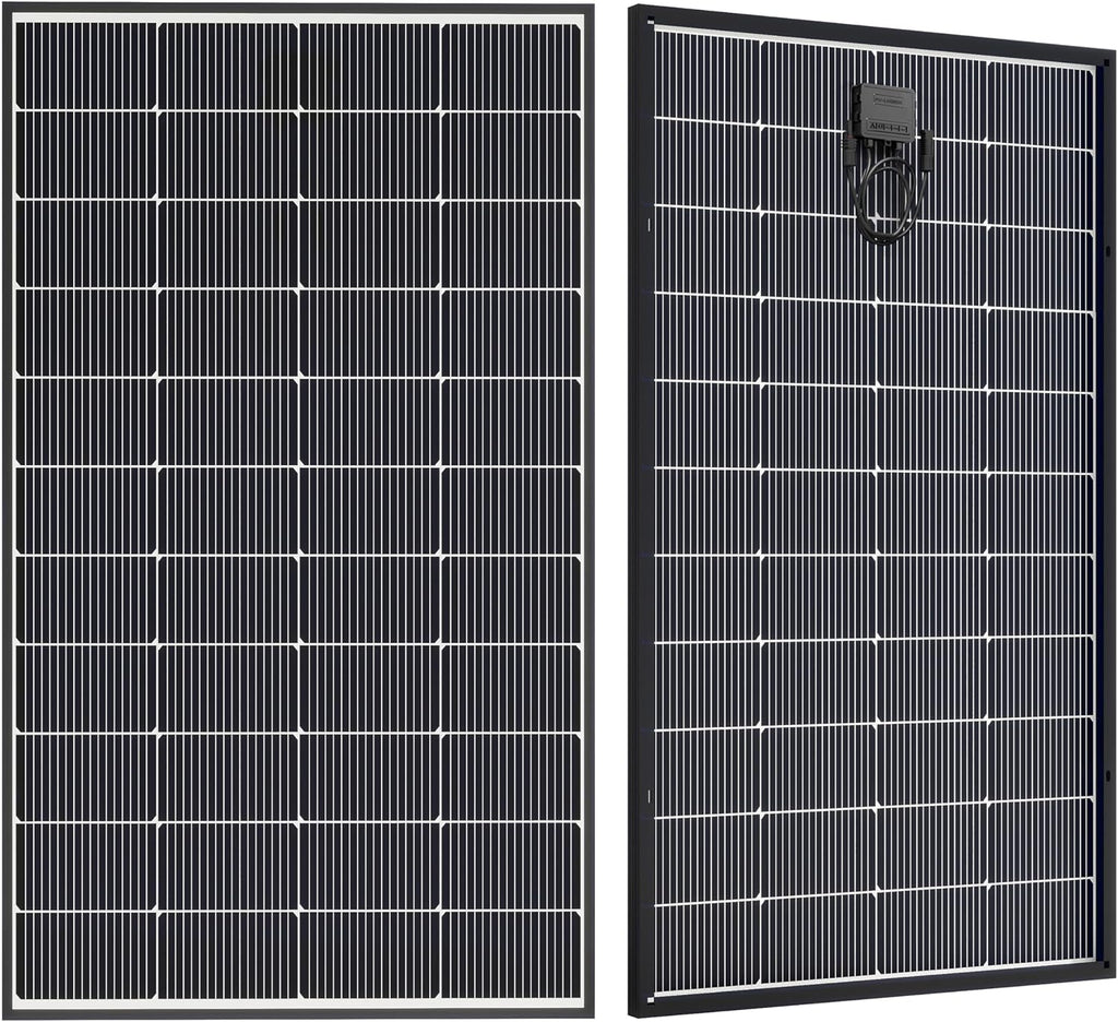 200W Bifacial Solar Panel, N-Type 16BB Monocrystalline Solar Panel, 25% High Efficiency, IP65 Waterproof, for RV Home Boat Marine Off-Grid Solar System