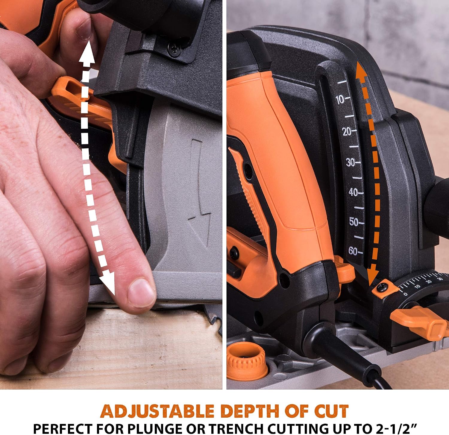 Evolution Power Tools R185CCSX Multi-Material Circular Track Saw Kit with 40' Track Included, TCT Blade Included, Cuts Wood, Plastic, Metal & More, 7-1/4 Inch