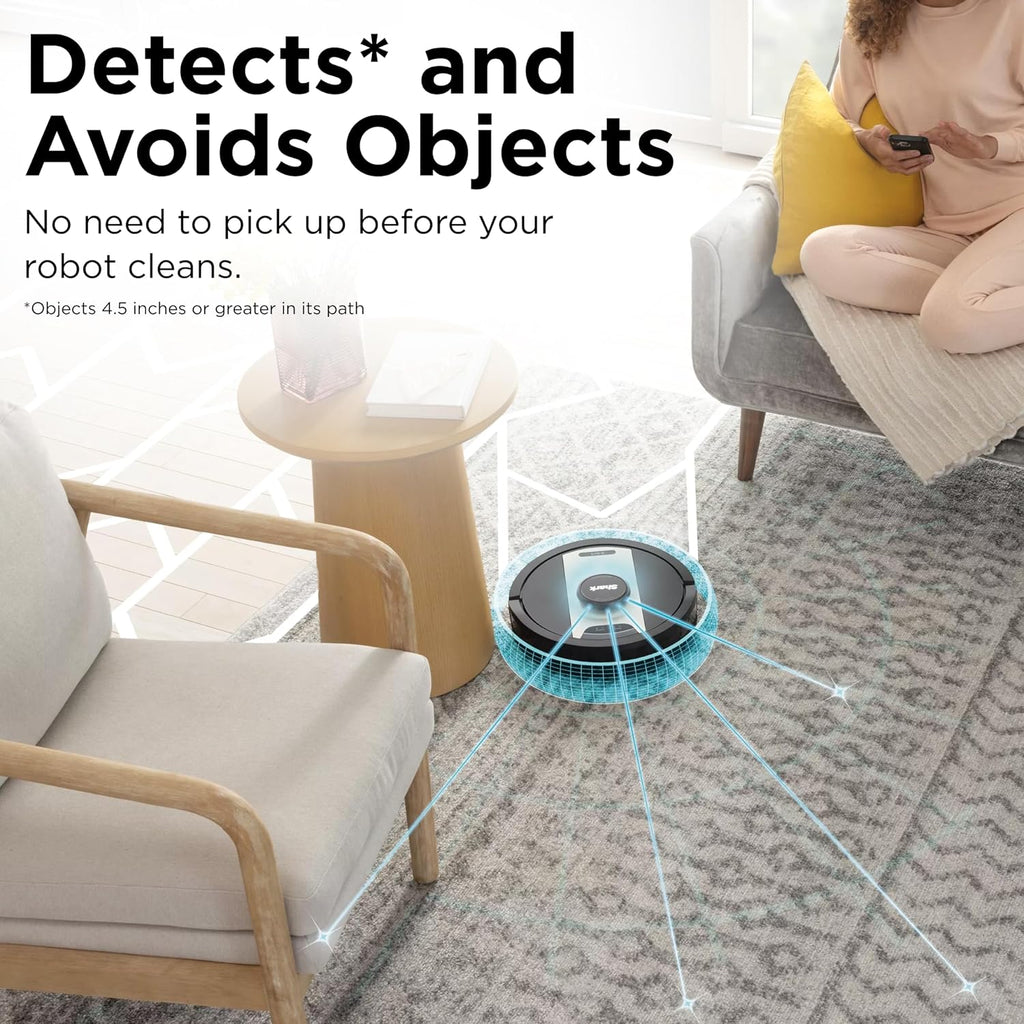 Shark RV2410WD IQ 2-in-1 Robot Vacuum and Mop with Row-by-Row Cleaning, Perfect for Pet Hair, Compatible with Alexa, Black/Bronze, Black/Gold, No Self-Empty Base