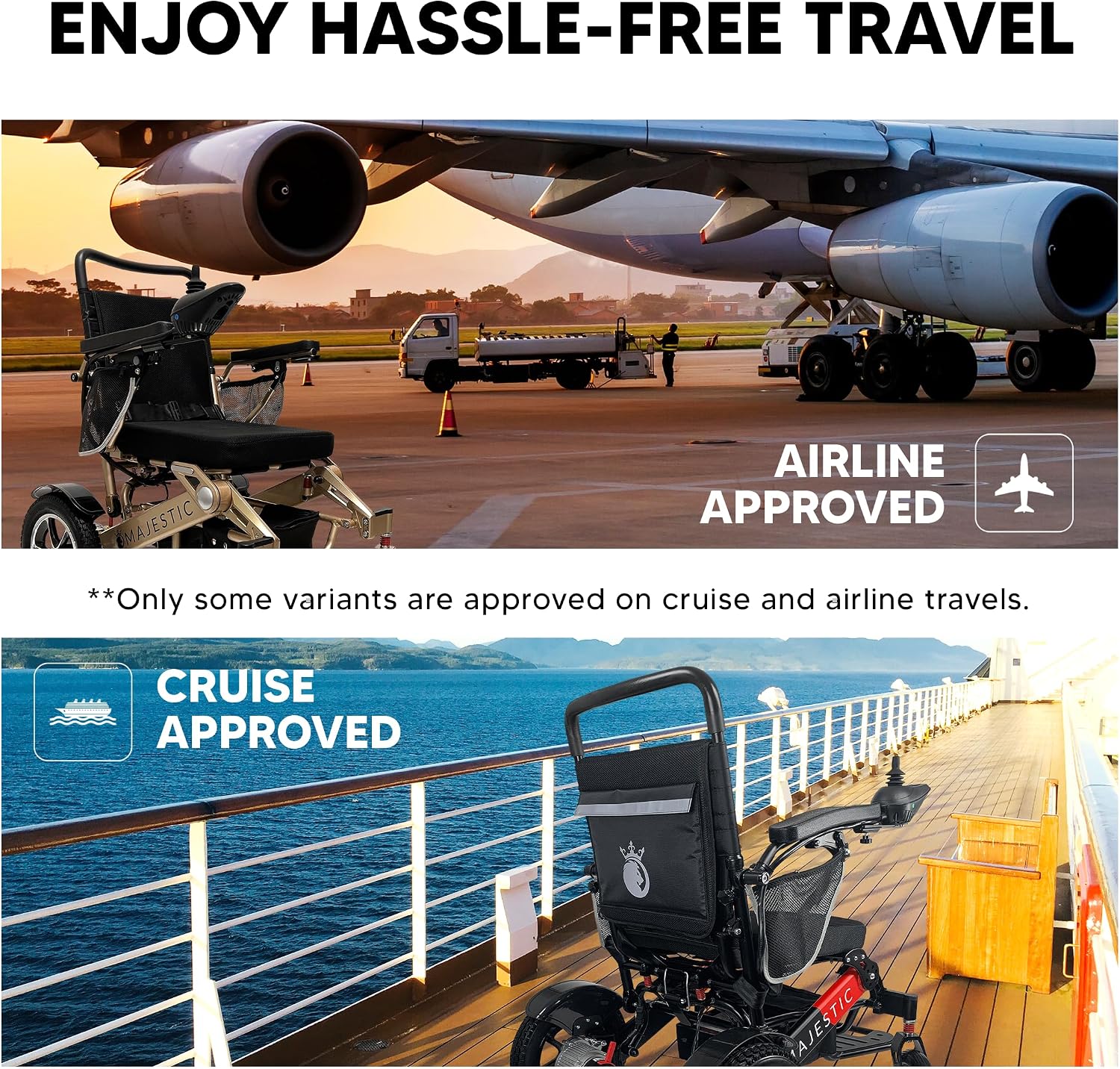 Electric Wheelchairs for Adults, 350 lbs Capacity, Up to 13 Miles Range, Lightweight Wheelchair for Seniors,Remote Controlled Wheel Chair, All Terrain, Airline and Cruise Approved, IQ-7000 by Majestic