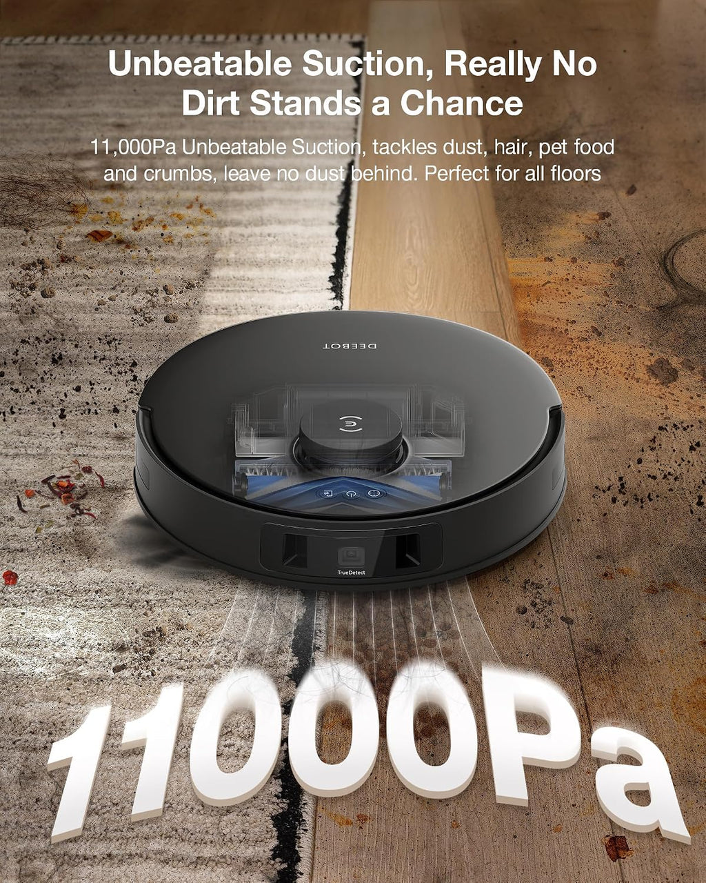 ECOVACS DEEBOT T30S Care Robot Vacuum and Mop, 11000Pa, ZeroTangle Technology, TruEdge Adaptive Edge Mopping, Hot Water Mop Washing, Self-Emptying, Self Refilling, Auto-Mop Lifting, Obstacle Avoidance